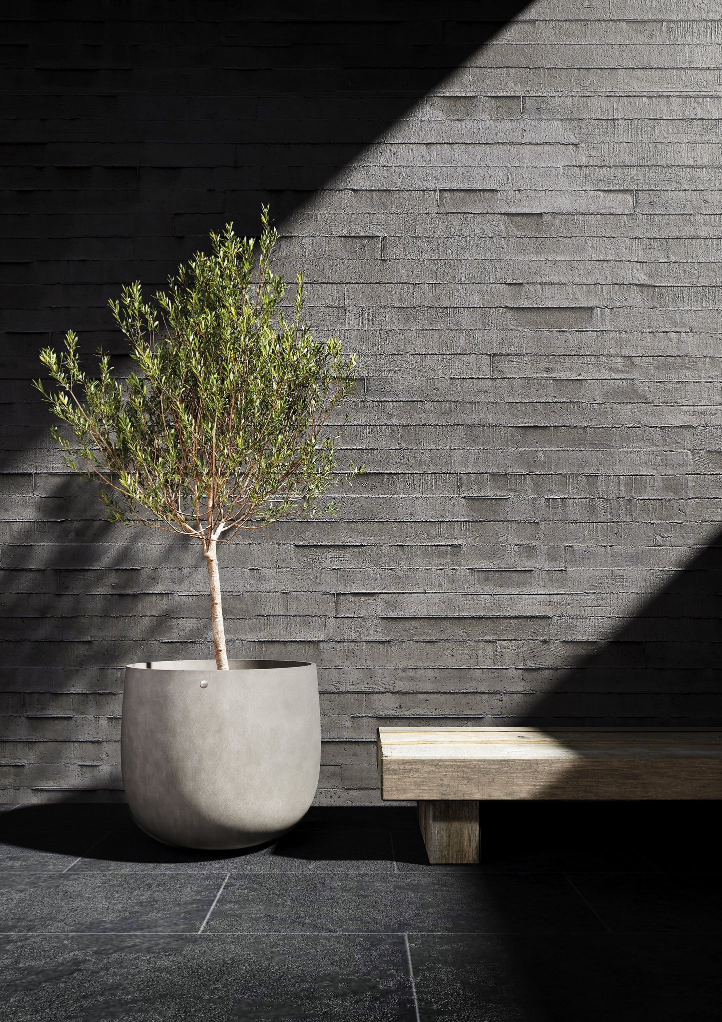 Kukkaruukku Mondo 120cm taupe kivi