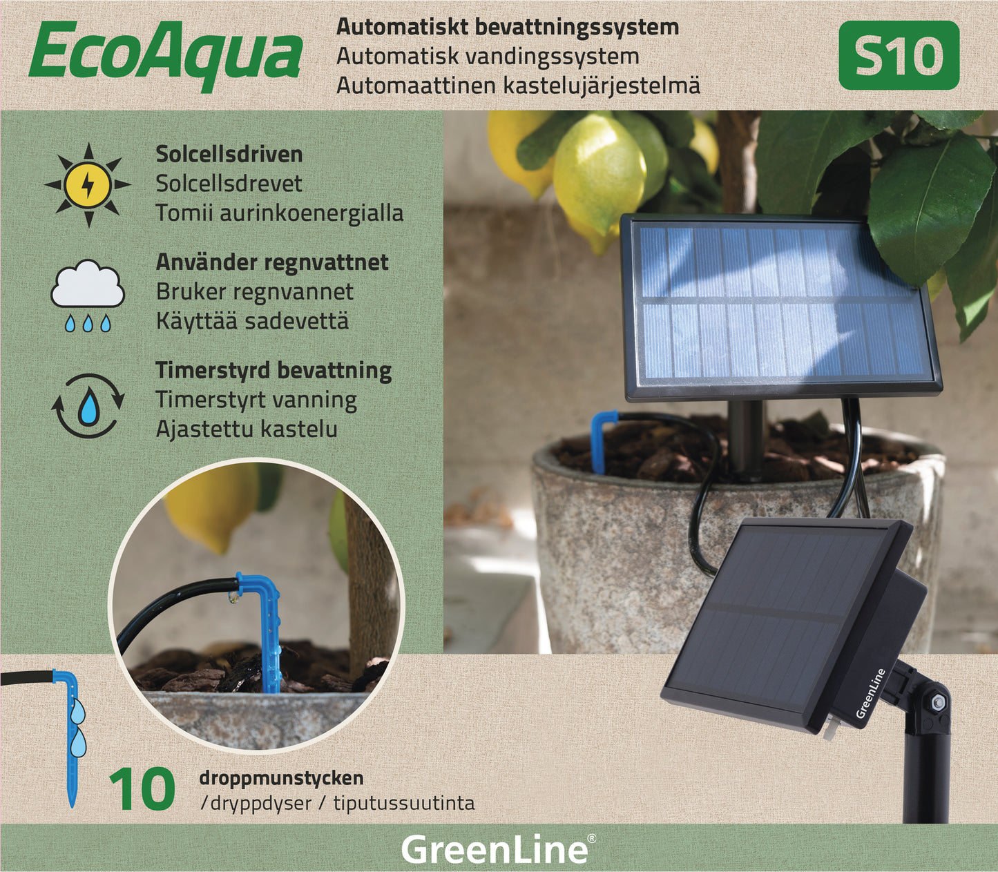 Automatisk droppbevattningsystem EcoAqua S-12