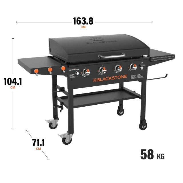 Blackstone 36” ParilaGrilli mittakuva grillin mitoista.