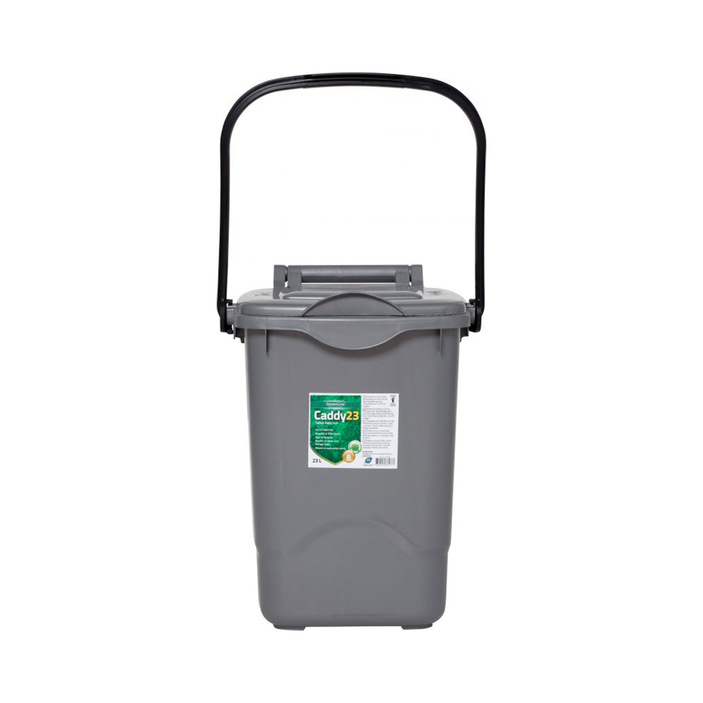 Compost bucket with lockable lid 23l gray