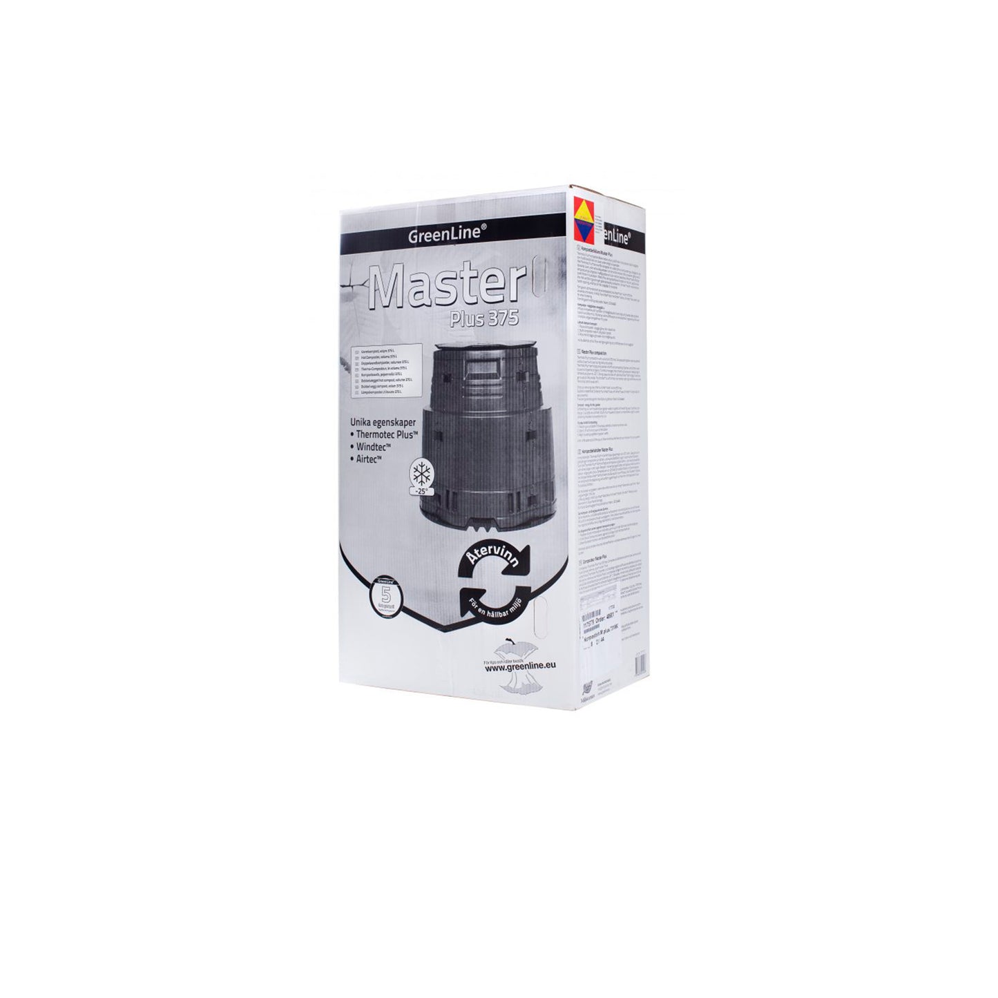 Lämminkomposti Master Plus 375l musta -25 °C