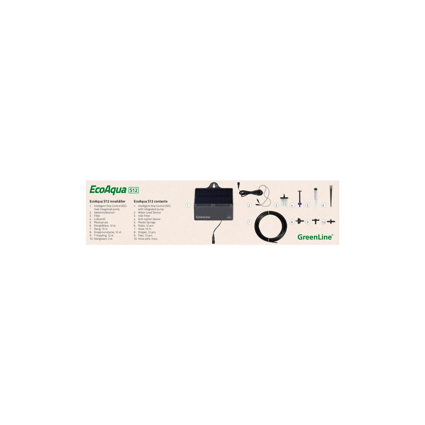 Automatisk droppbevattningsystem EcoAqua S-12