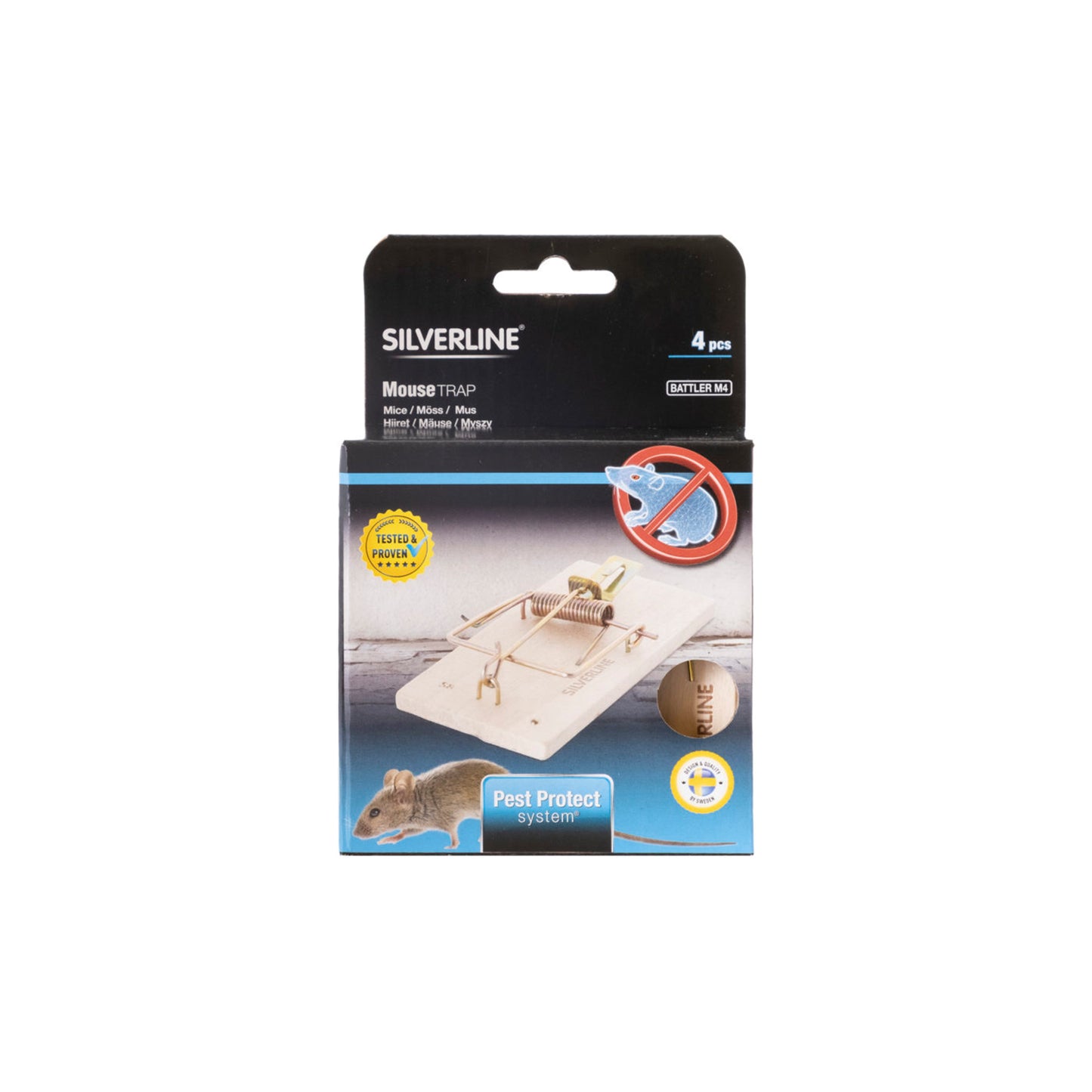 Musfälla Battler M4 Trä 4-Pack