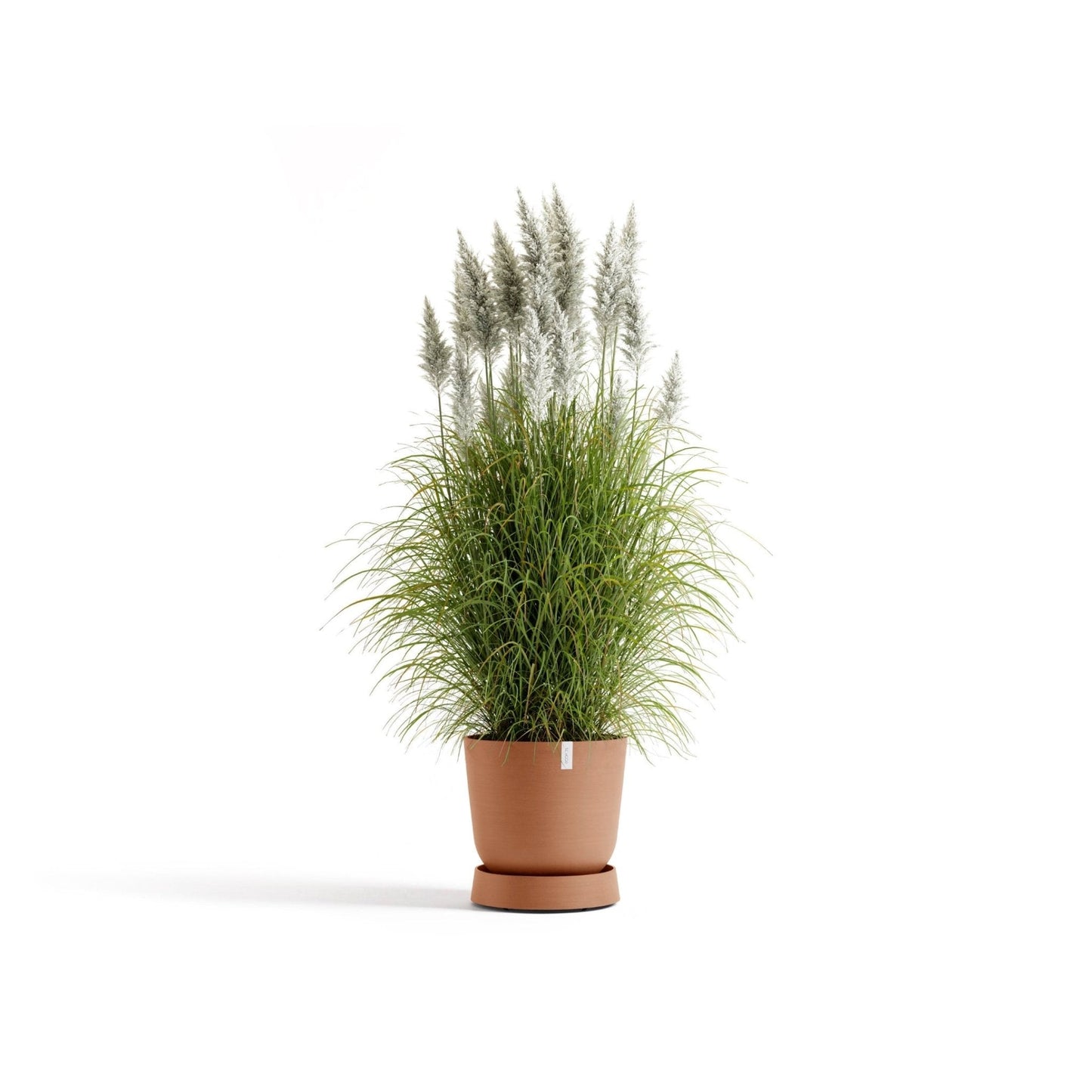 Kukkaruukku - Ecopots - Aluslautanen Oslo pyörillä 45cm terracotta - Ecopots - Uuden aikakauden kukkaruukku kierrätysmateriaalista