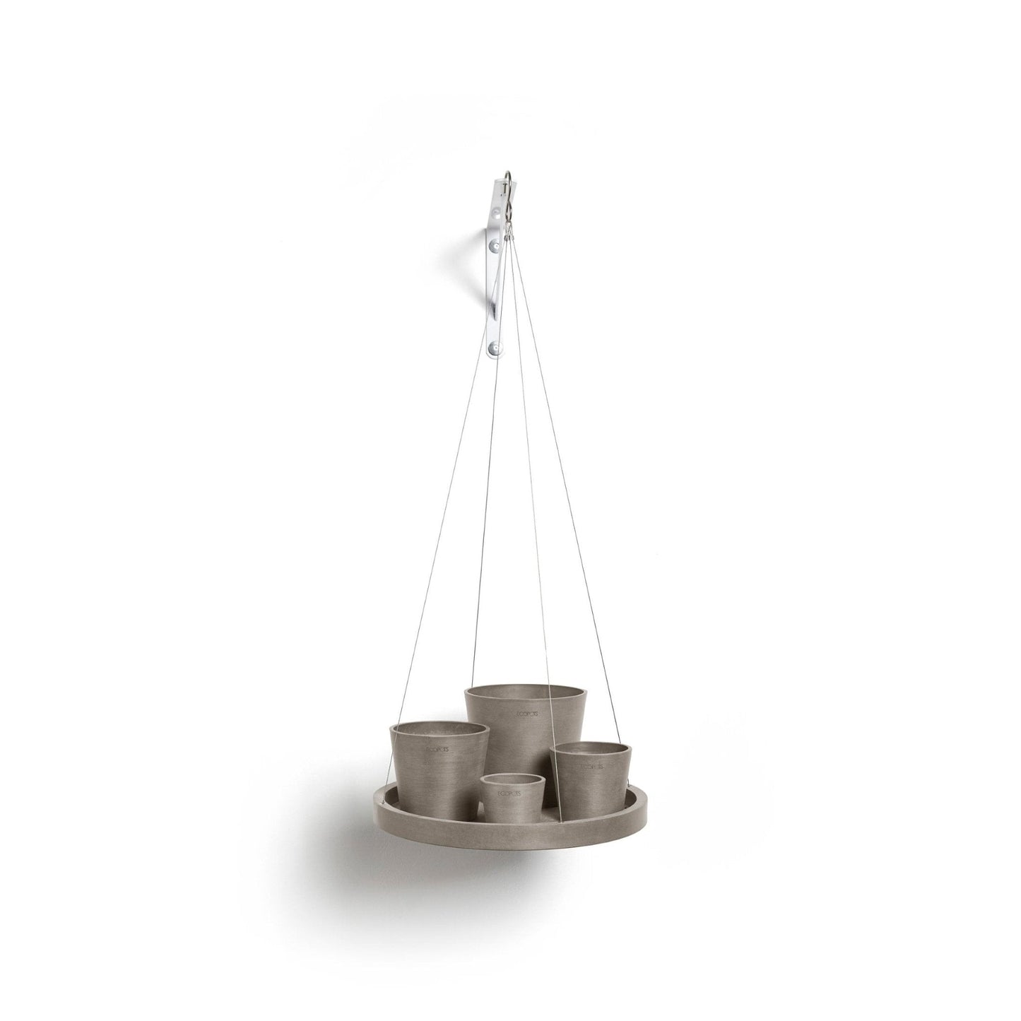 Kukkaruukku - Ecopots - Aluslautanen ripustettava 36cm taupe - Ecopots - Uuden aikakauden kukkaruukku kierrätysmateriaalista