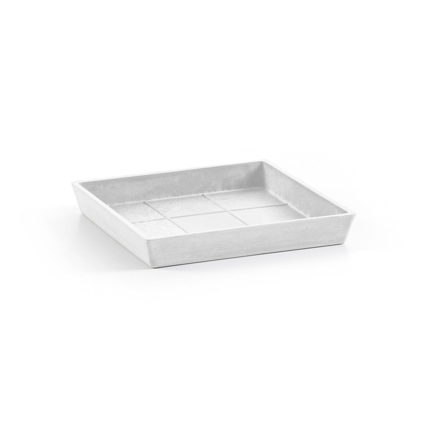 Kukkaruukku - Ecopots - Aluslautanen Rotterdam 25cm valkoinen - Ecopots - Uuden aikakauden kukkaruukku kierrätysmateriaalista