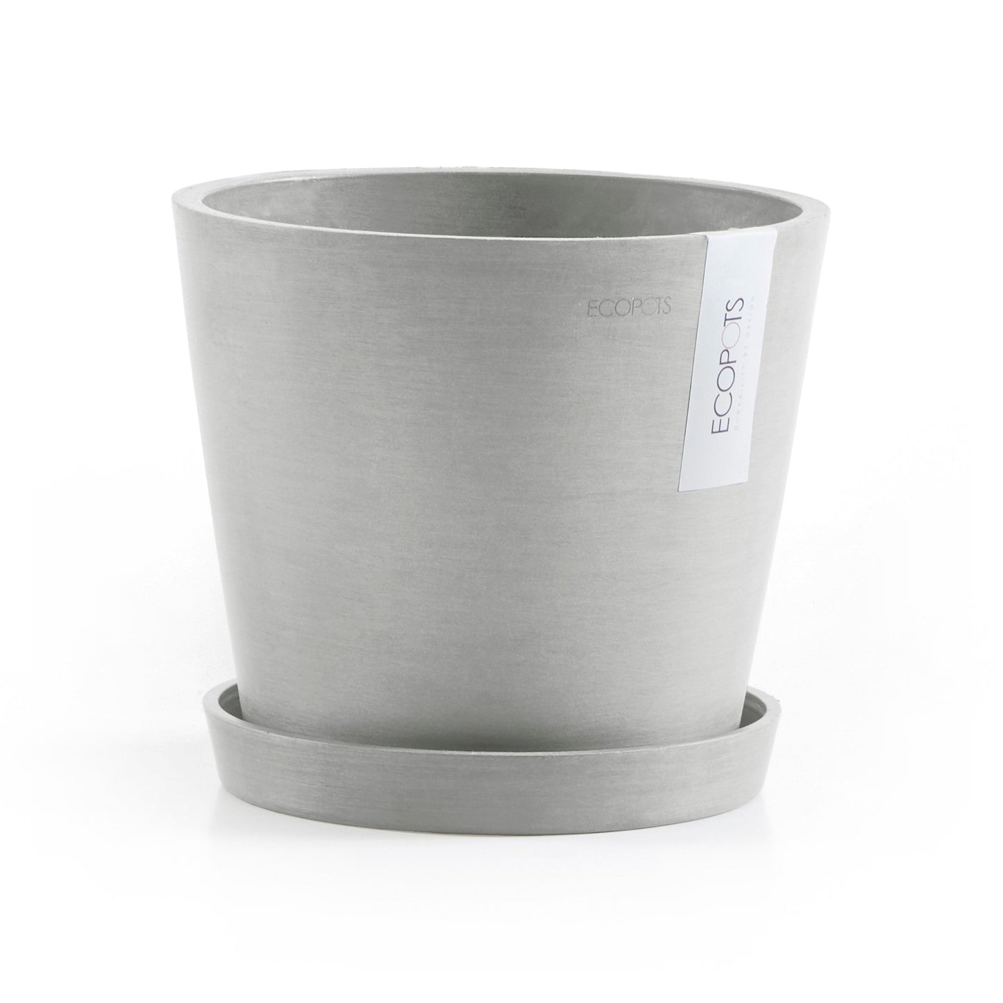 Kukkaruukku - Ecopots - Amsterdam 20cm valkoharmaa - Ecopotskauppa - Uuden aikakauden kukkaruukku