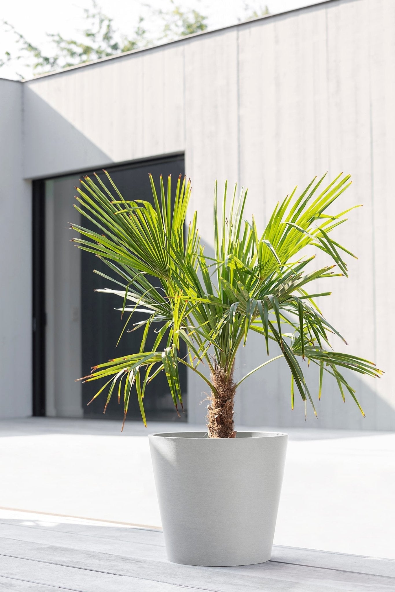 Kukkaruukku - Ecopots - Amsterdam 40cm valkoharmaa - Ecopots - Uuden aikakauden kukkaruukku kierrätysmateriaalista