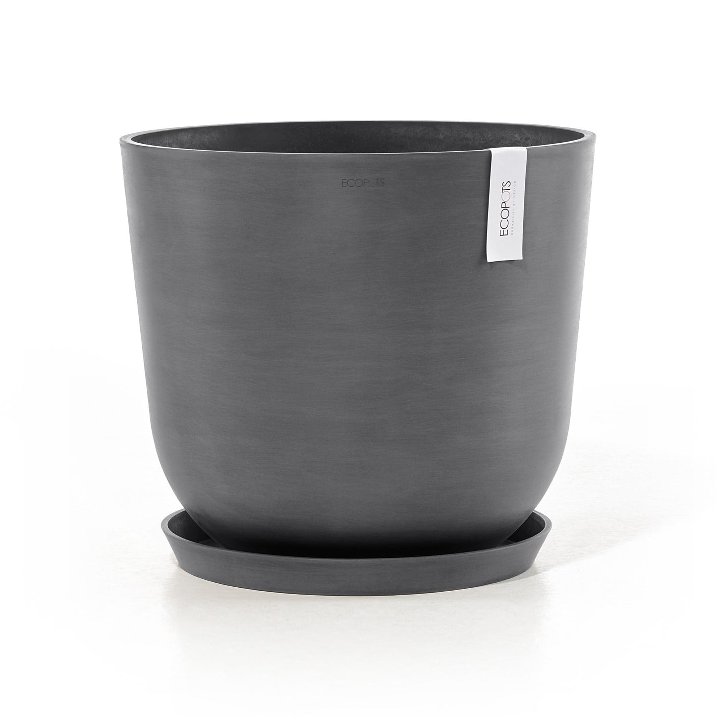 Kukkaruukku - Ecopots - Amsterdam aluslautanen 40cm harmaa - Ecopotskauppa - Uuden aikakauden kukkaruukku