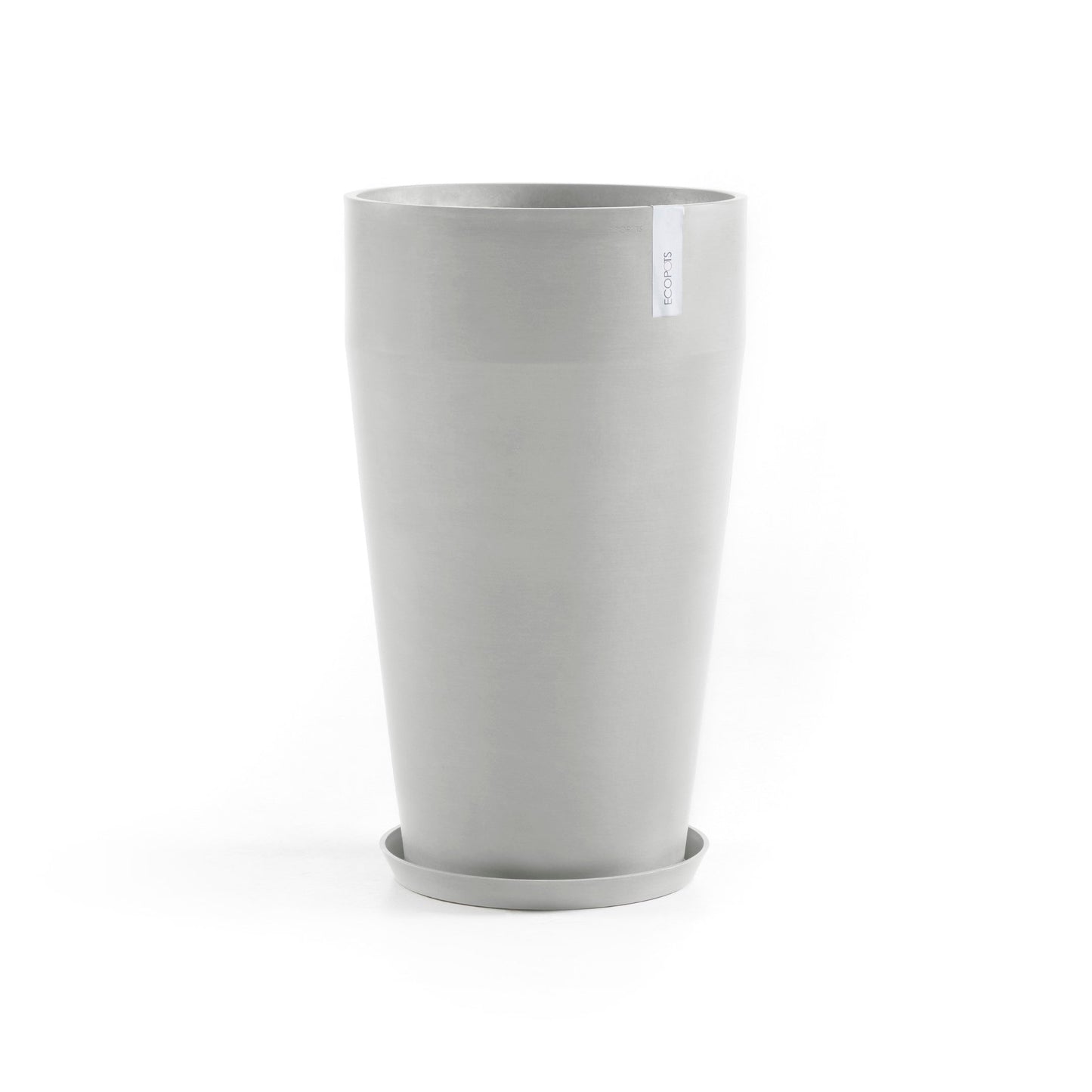 Kukkaruukku - Ecopots - Amsterdam aluslautanen 40cm valkoharmaa - Ecopotskauppa - Uuden aikakauden kukkaruukku