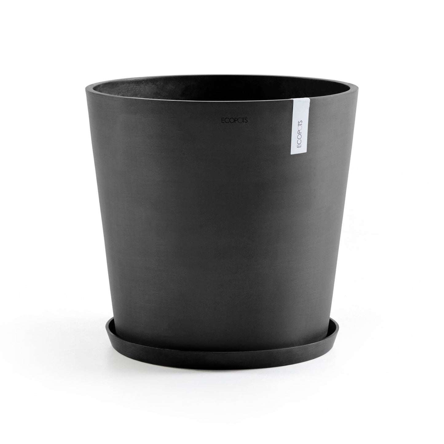 Kukkaruukku - Ecopots - Amsterdam aluslautanen 50cm tummanharmaa - Ecopotskauppa - Uuden aikakauden kukkaruukku