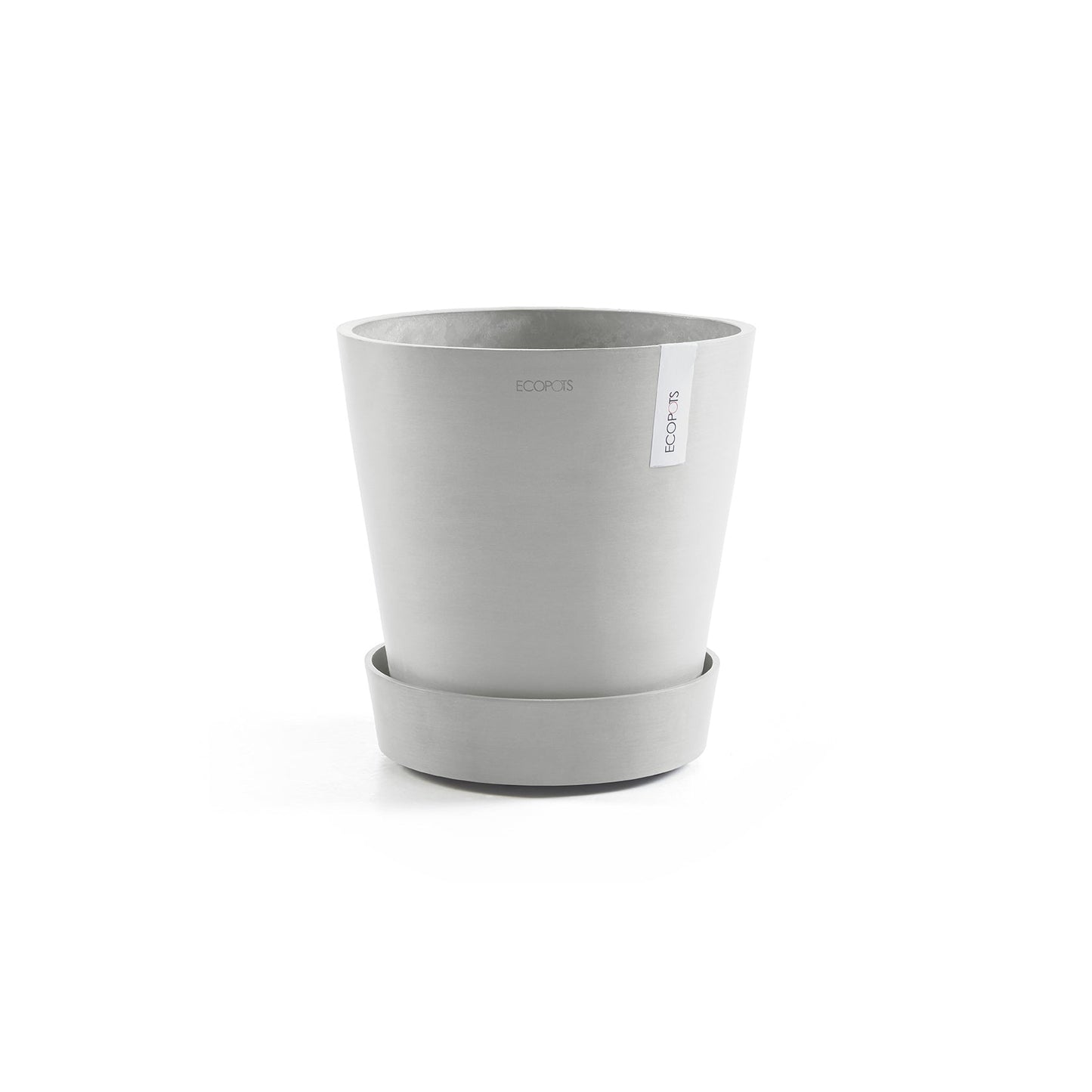 Kukkaruukku - Ecopots - Amsterdam aluslautanen pyörillä 60cm valkoharmaa - Ecopotskauppa - Uuden aikakauden kukkaruukku