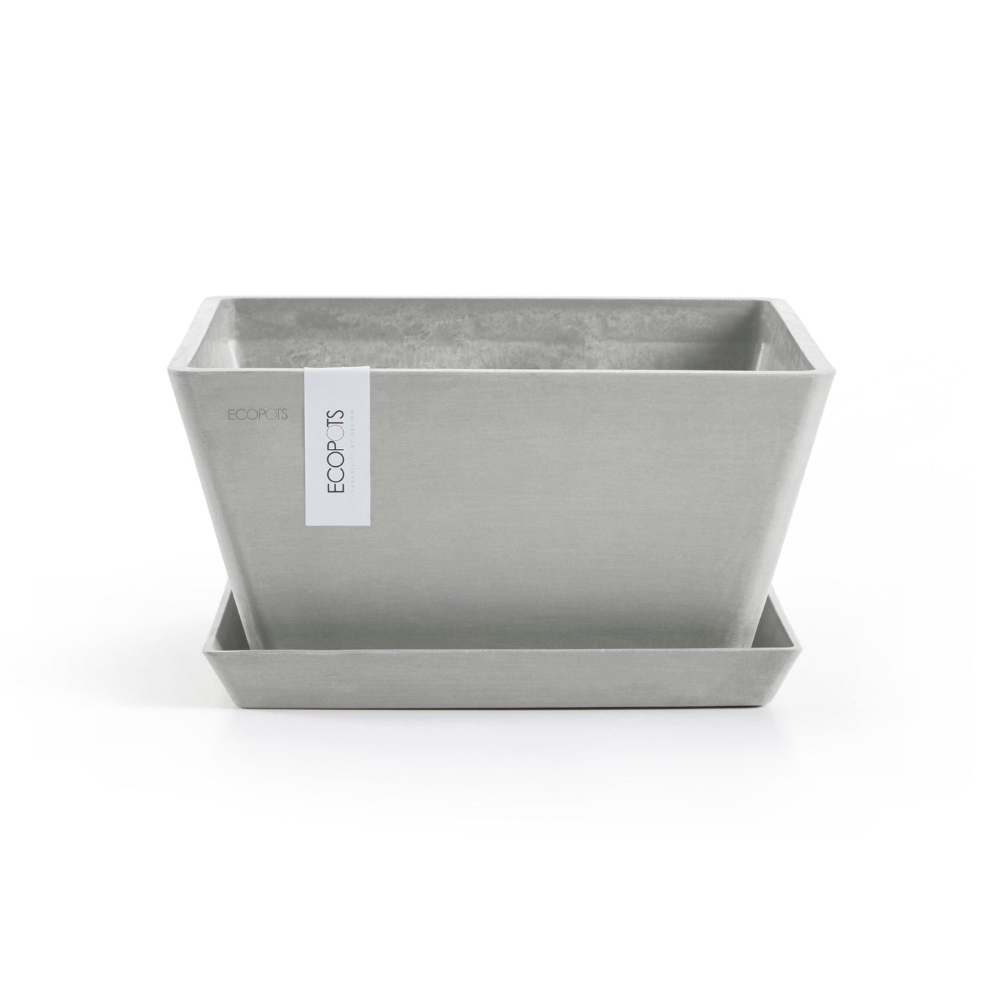 Kukkaruukku - Ecopots - Berliini 30cm valkoharmaa - Ecopotskauppa - Uuden aikakauden kukkaruukku
