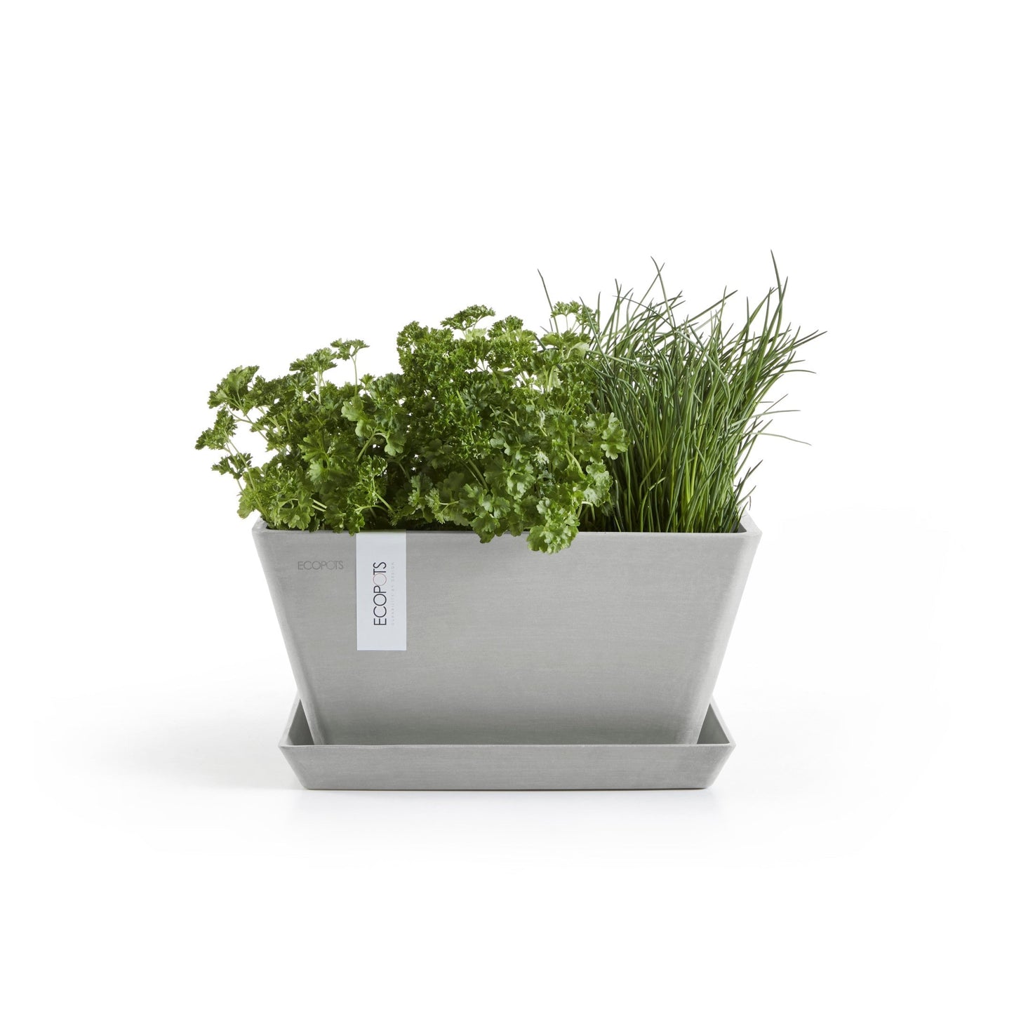 Kukkaruukku - Ecopots - Berliini 30cm valkoharmaa - Ecopotskauppa - Uuden aikakauden kukkaruukku