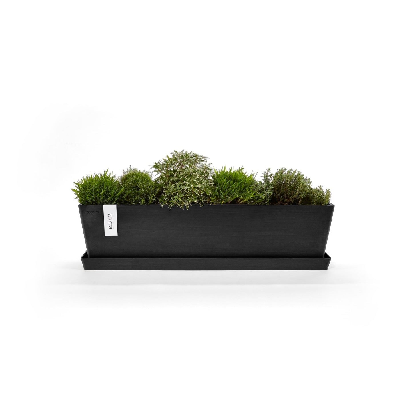 Kukkaruukku - Ecopots - Bruge 80cm tummanharmaa - Ecopotskauppa - Uuden aikakauden kukkaruukku