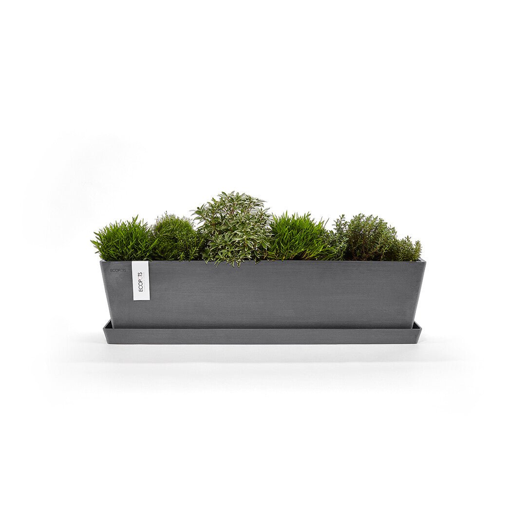 Kukkaruukku - Ecopots - Bruge aluslautanen 80cm harmaa - Ecopotskauppa - Uuden aikakauden kukkaruukku