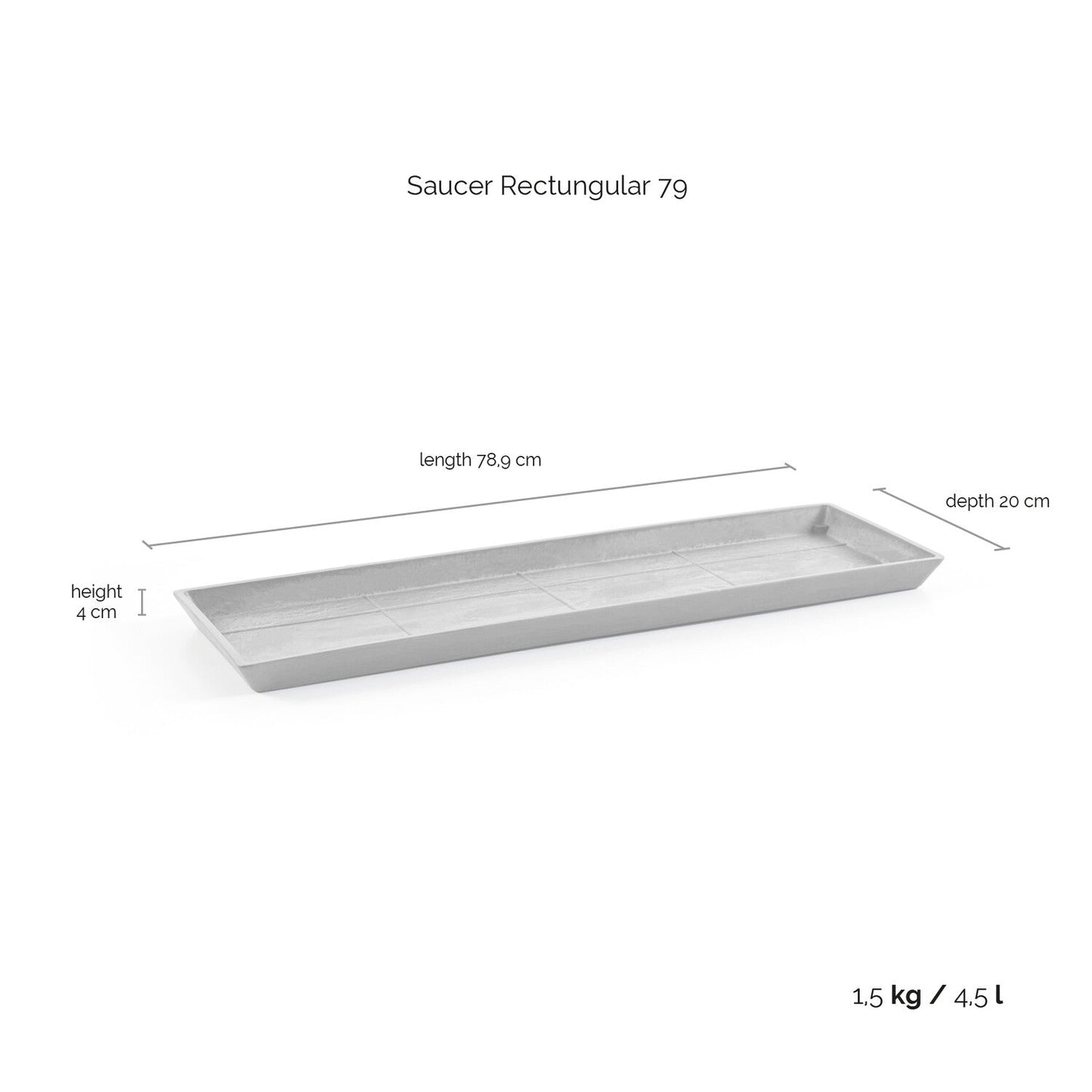 Kukkaruukku - Ecopots - Bruge aluslautanen 80cm harmaa - Ecopotskauppa - Uuden aikakauden kukkaruukku