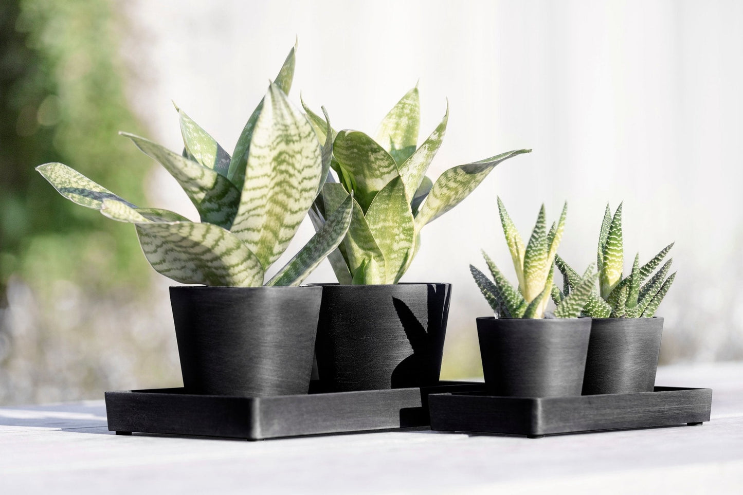 Kukkaruukku - Ecopots - Esillepanotarjotin 25cm tummanharmaa - Ecopots - Uuden aikakauden kukkaruukku kierrätysmateriaalista