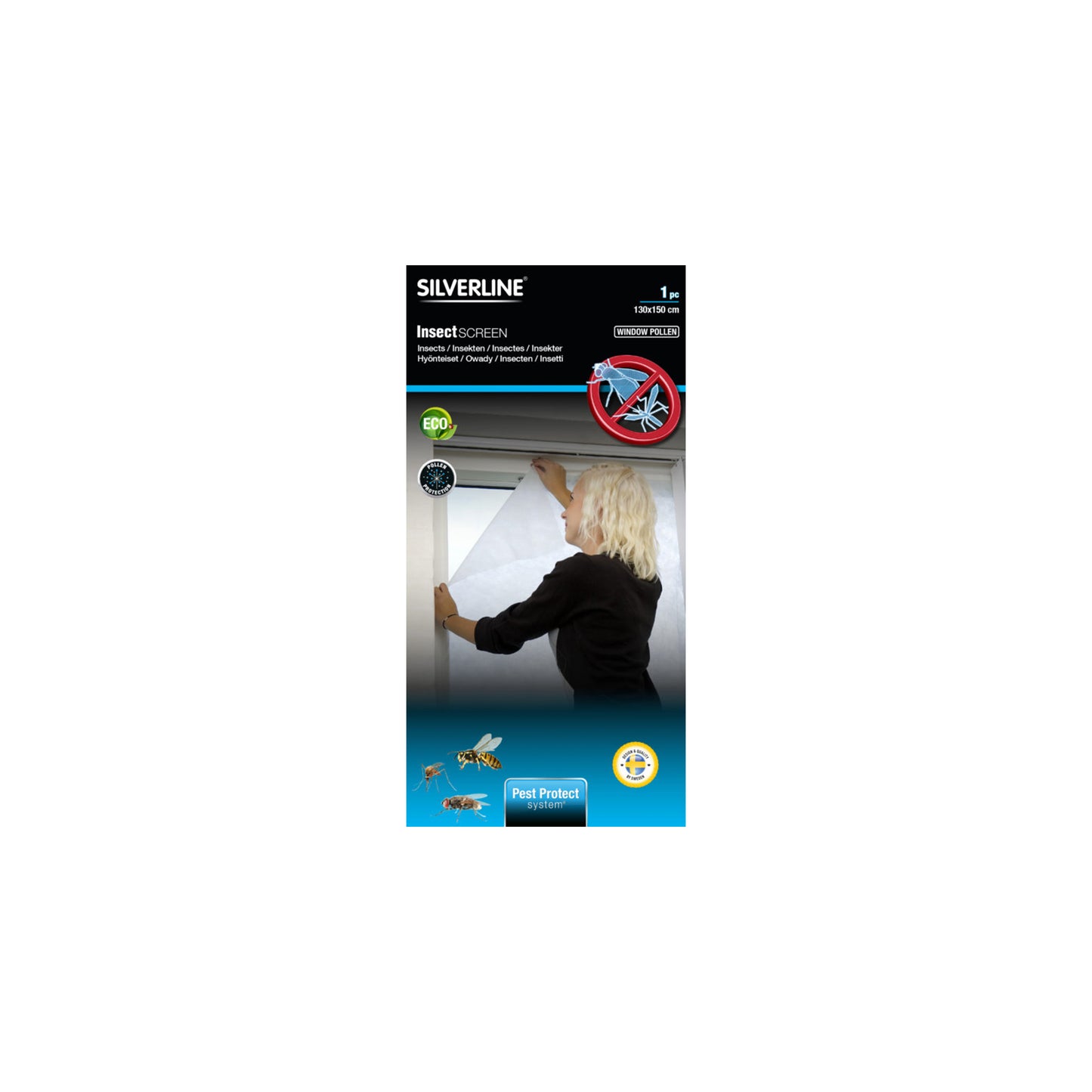 Insect net with pollen protection window 150 x 130cm