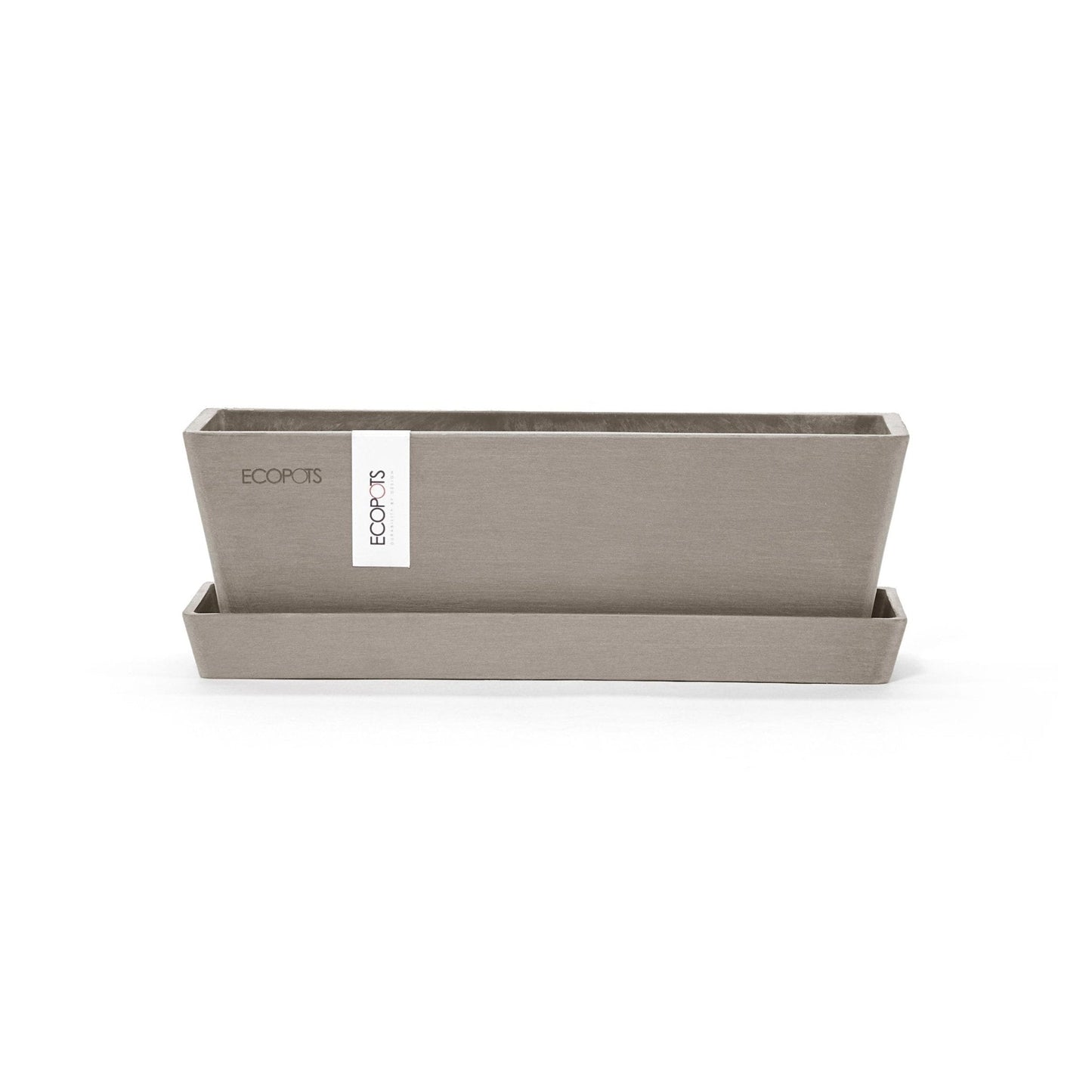 Kukkaruukku - Ecopots - Kukkaruukku Bruge 25cm + aluslautanen taupe - Ecopots - Uuden aikakauden kukkaruukku kierrätysmateriaalista