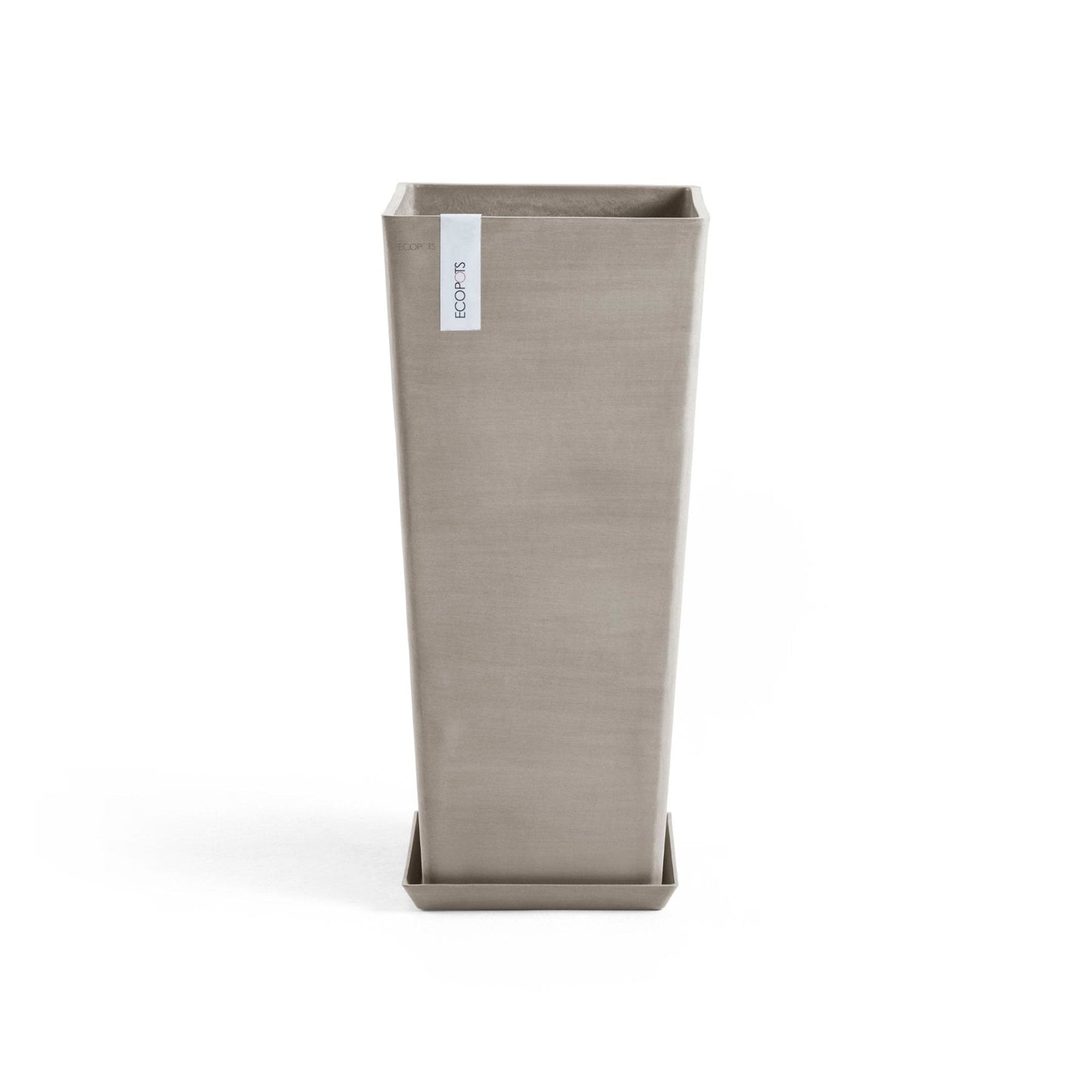 Kukkaruukku - Ecopots - Kukkaruukku Rotterdam korkea 70cm taupe - Ecopots - Uuden aikakauden kukkaruukku kierrätysmateriaalista