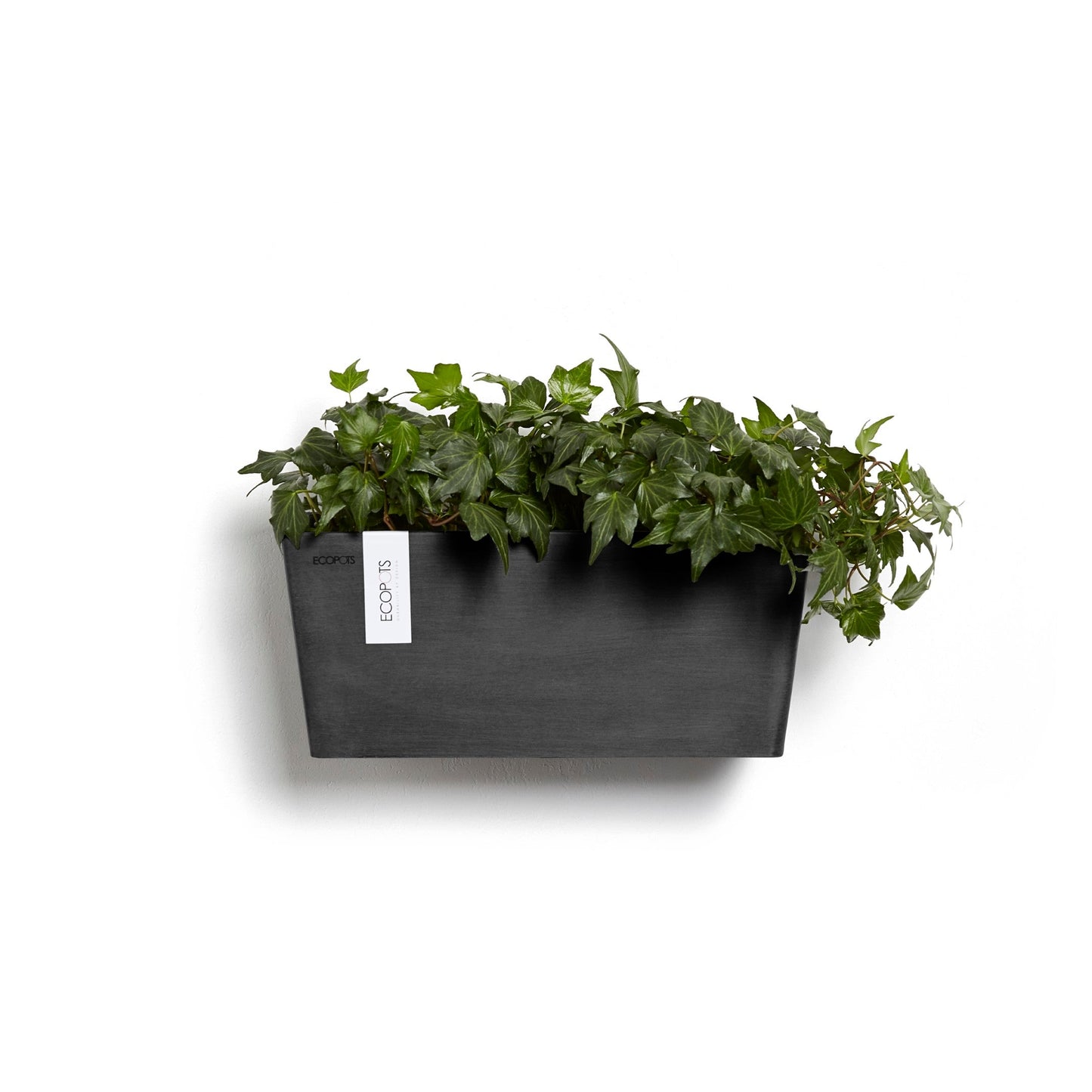 Kukkaruukku - Ecopots - Manhattan seinä 35cm tummanharmaa - Ecopotskauppa - Uuden aikakauden kukkaruukku