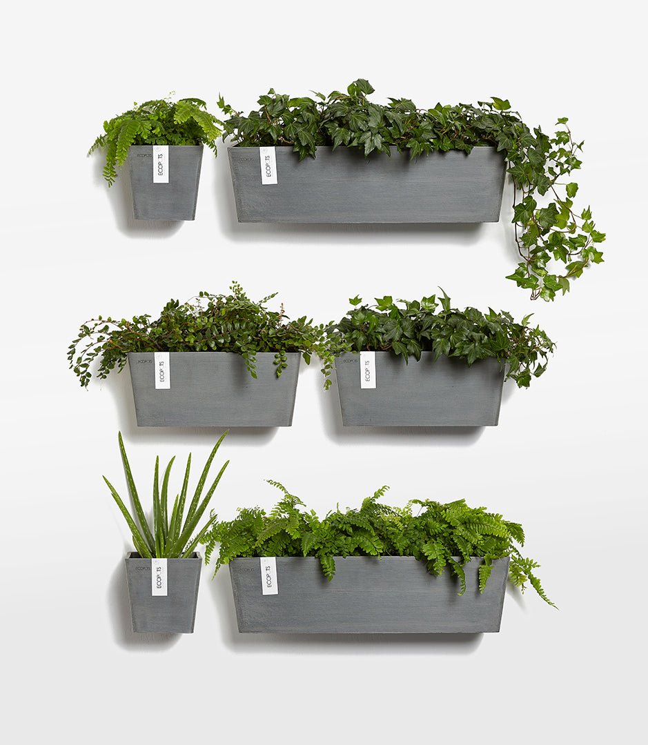 Kukkaruukku - Ecopots - Manhattan seinä 55cm harmaa - Ecopotskauppa - Uuden aikakauden kukkaruukku