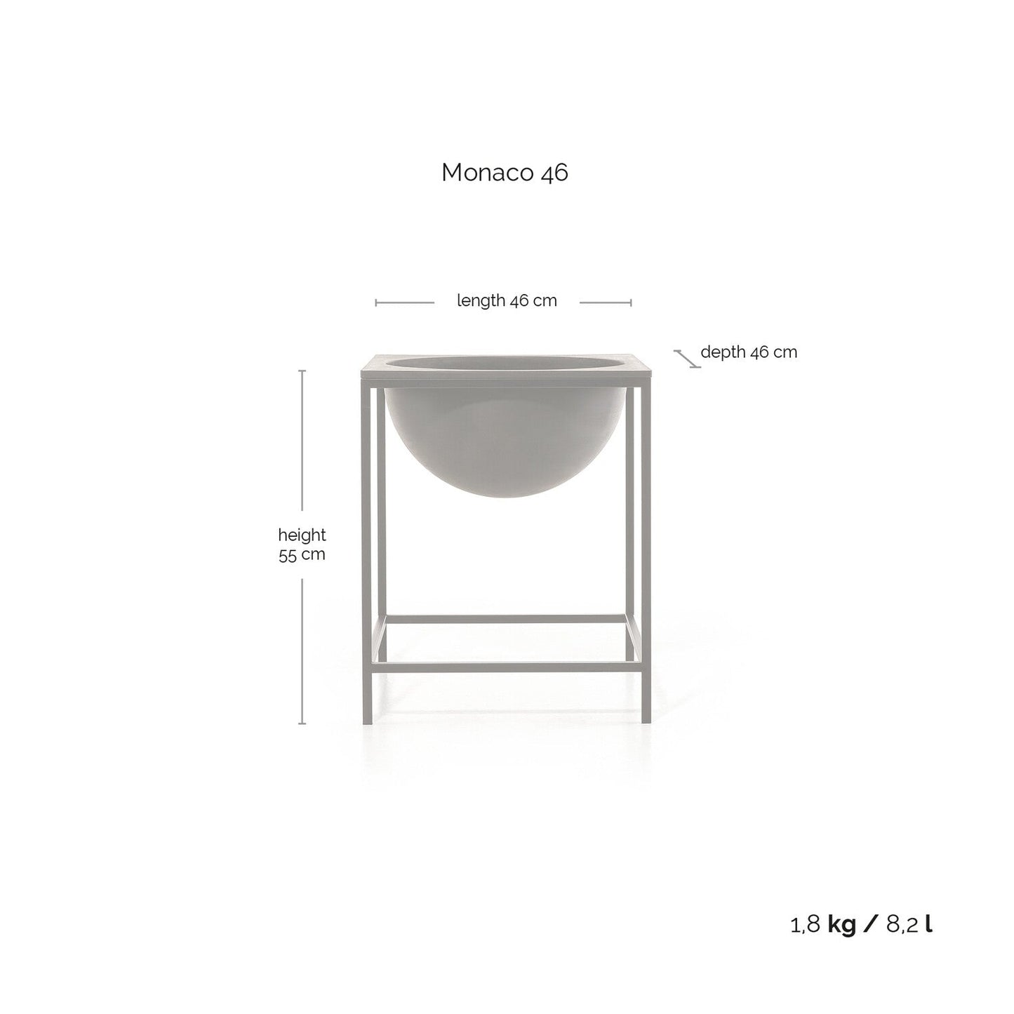 Kukkaruukku - Ecopots - Monaco 46cm - Ecopotskauppa - Uuden aikakauden kukkaruukku