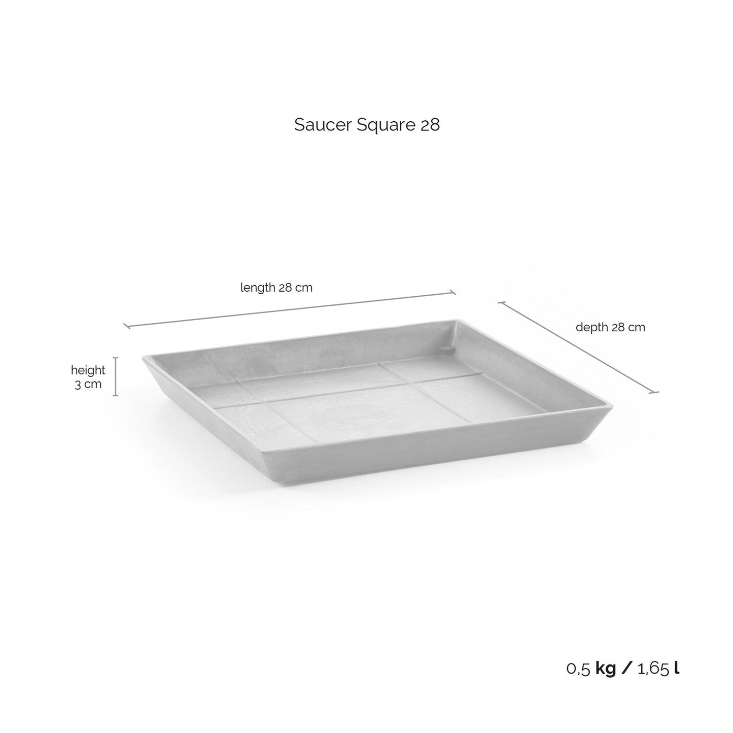 Kukkaruukku - Ecopots - Rotterdam aluslautanen 30cm harmaa - Ecopotskauppa - Uuden aikakauden kukkaruukku