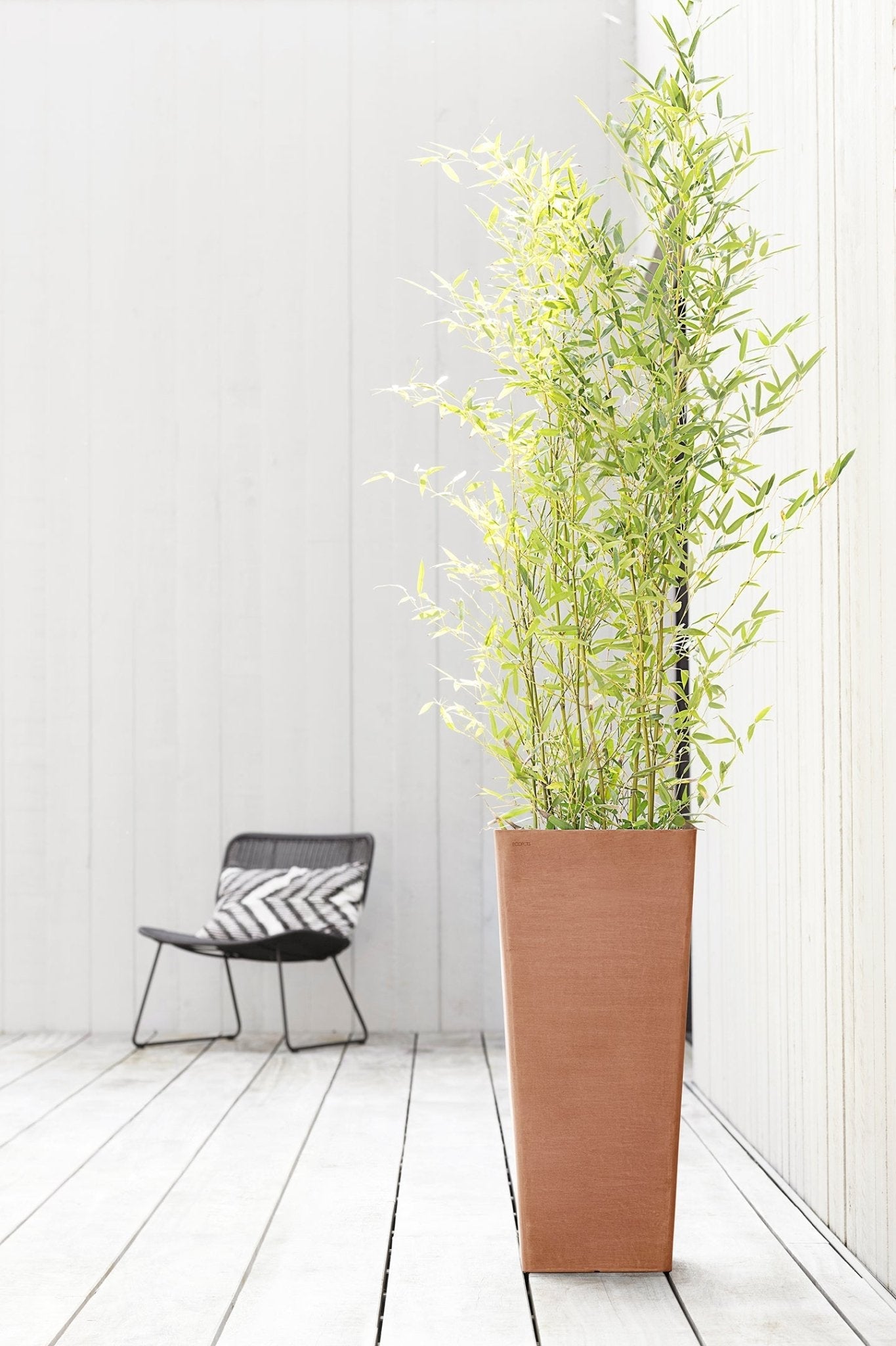 Kukkaruukku - Ecopots - Rotterdam korkea 70cm terracotta - Ecopots - Uuden aikakauden kukkaruukku kierrätysmateriaalista