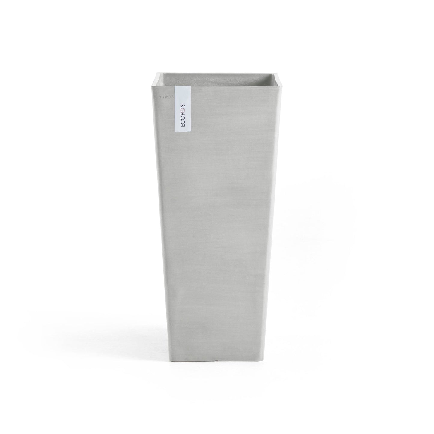 Kukkaruukku - Ecopots - Rotterdam korkea 70cm valkoharmaa - Ecopotskauppa - Uuden aikakauden kukkaruukku