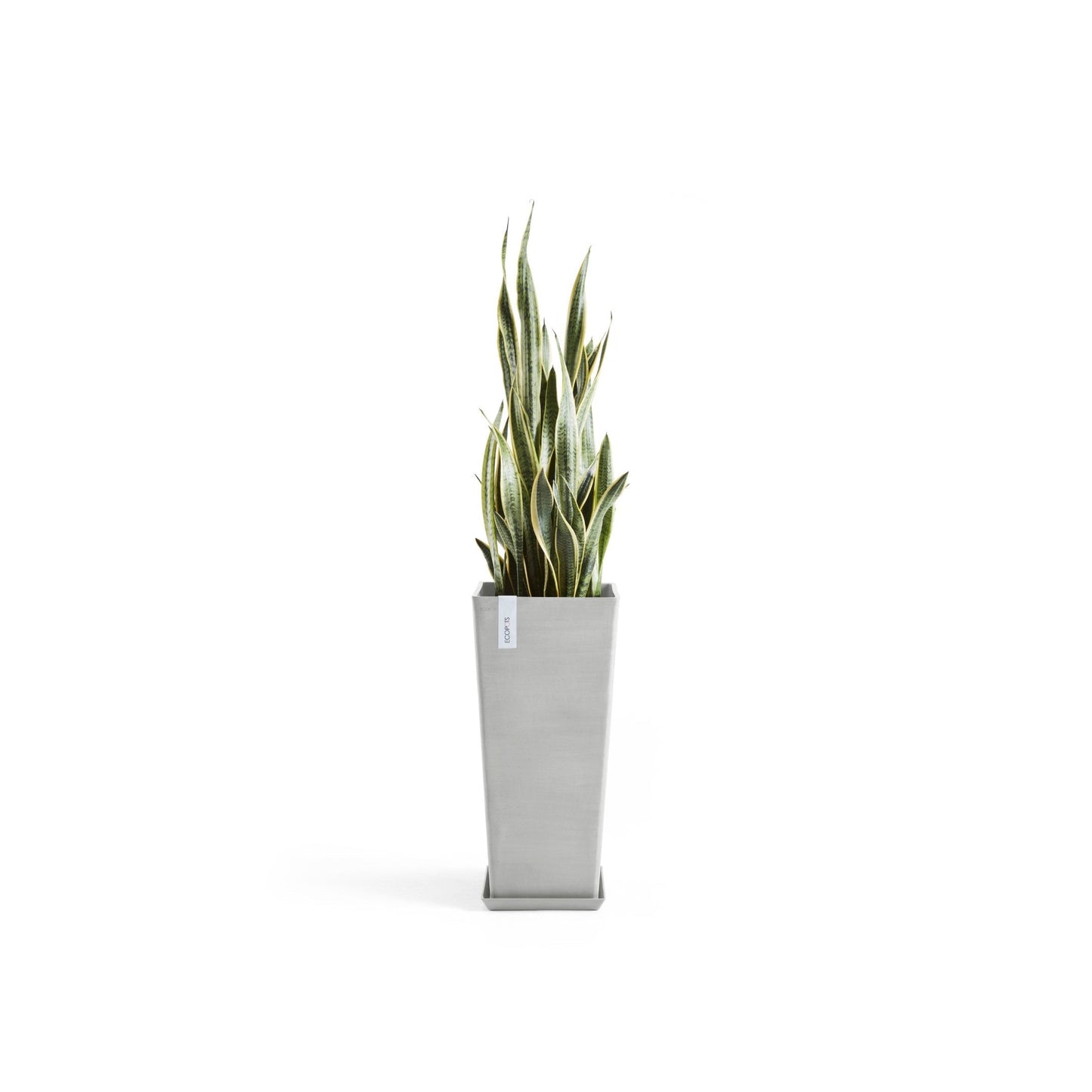 Kukkaruukku - Ecopots - Rotterdam korkea 70cm valkoharmaa - Ecopotskauppa - Uuden aikakauden kukkaruukku