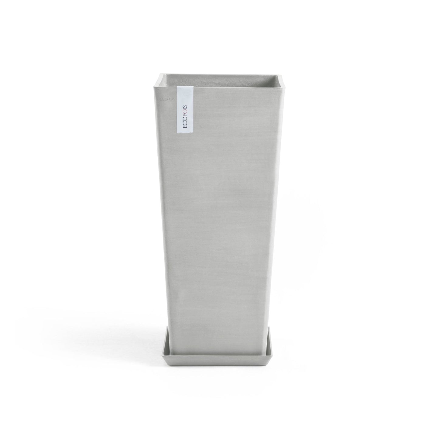 Kukkaruukku - Ecopots - Rotterdam korkea 70cm valkoharmaa - Ecopotskauppa - Uuden aikakauden kukkaruukku