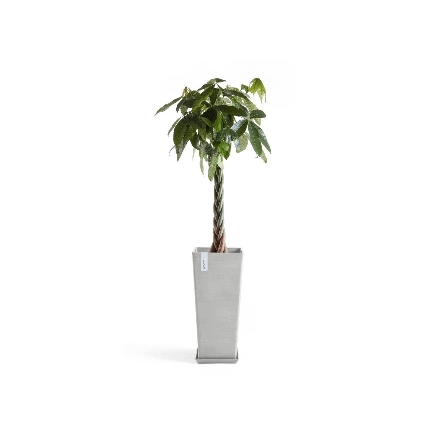 Kukkaruukku - Ecopots - Rotterdam korkea 70cm valkoharmaa - Ecopotskauppa - Uuden aikakauden kukkaruukku