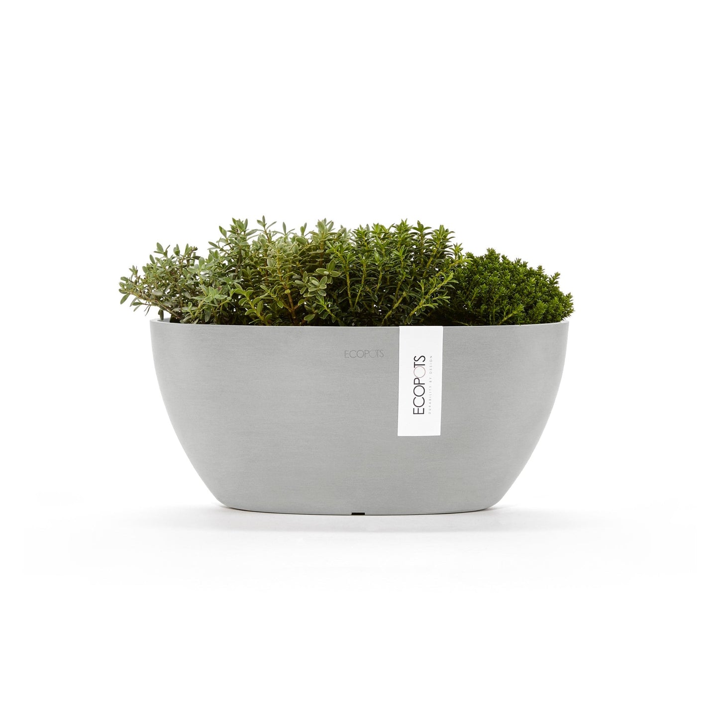 Kukkaruukku - Ecopots - Sofia 30cm valkoharmaa - Ecopotskauppa - Uuden aikakauden kukkaruukku