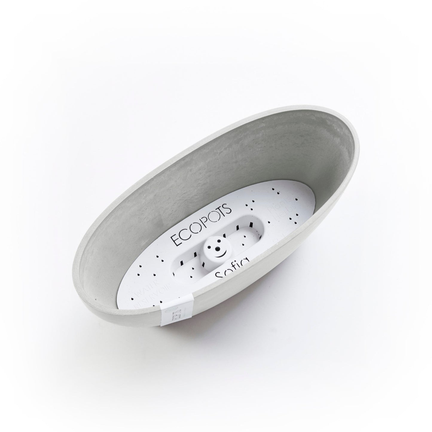 Kukkaruukku - Ecopots - Sofia 30cm valkoharmaa - Ecopotskauppa - Uuden aikakauden kukkaruukku