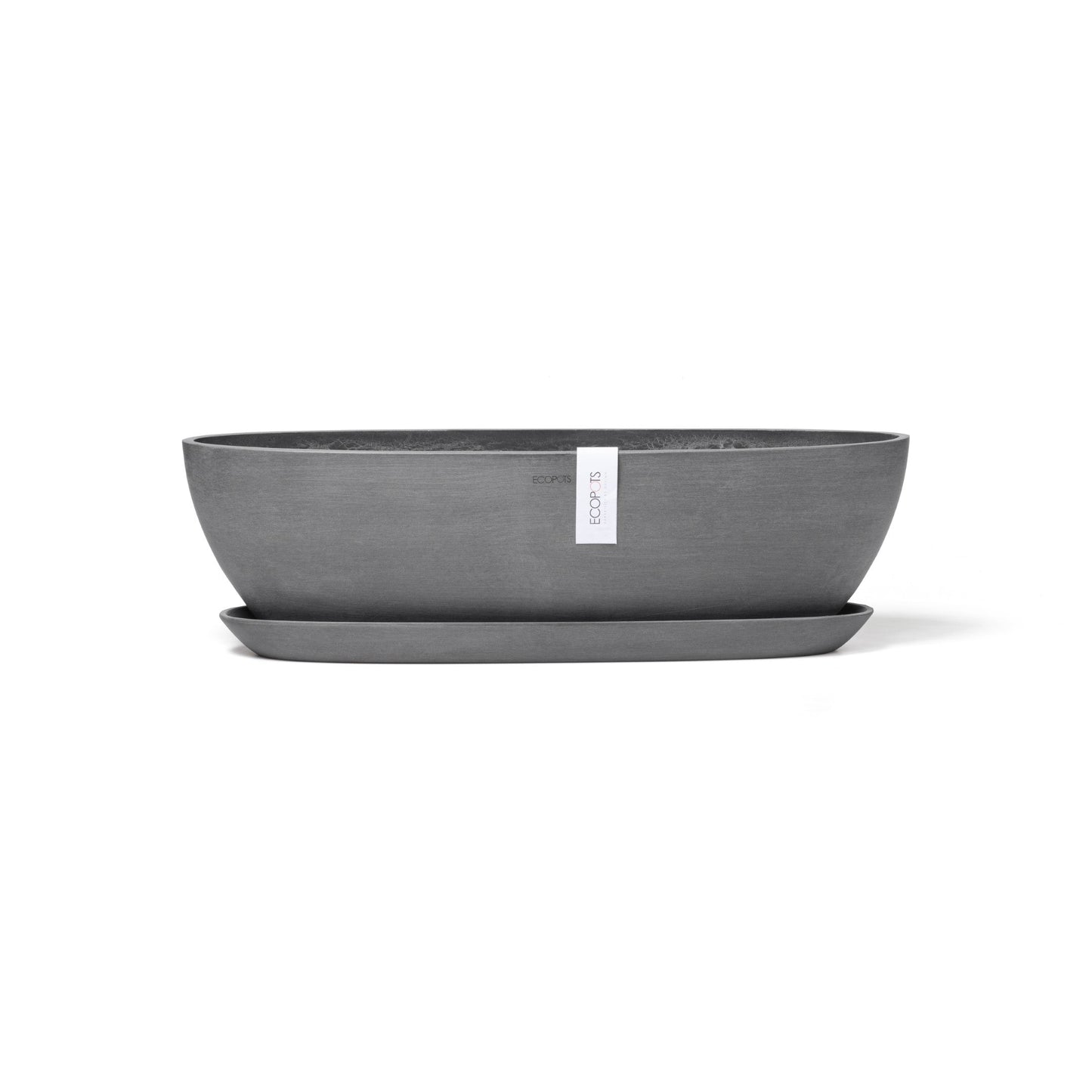 Kukkaruukku - Ecopots - Sofia pitkä 56cm harmaa - Ecopotskauppa - Uuden aikakauden kukkaruukku