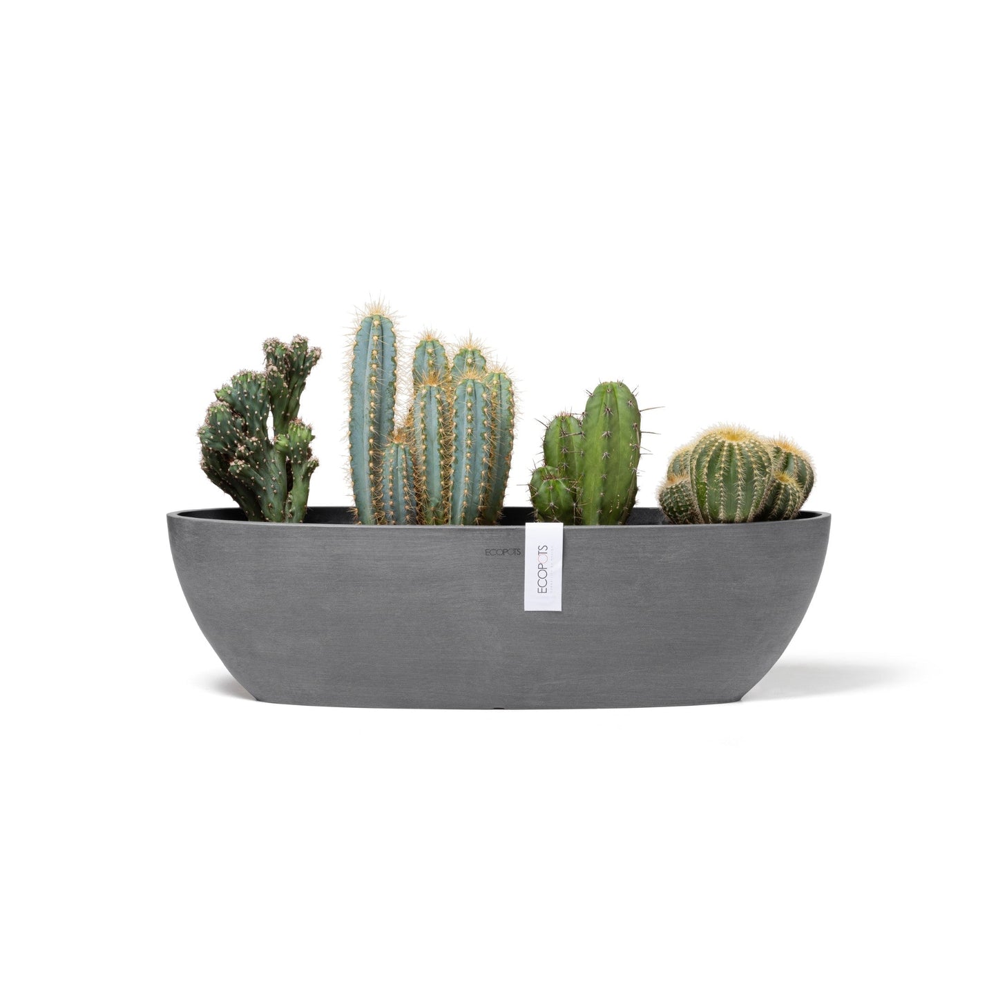 Kukkaruukku - Ecopots - Sofia pitkä 56cm harmaa - Ecopotskauppa - Uuden aikakauden kukkaruukku