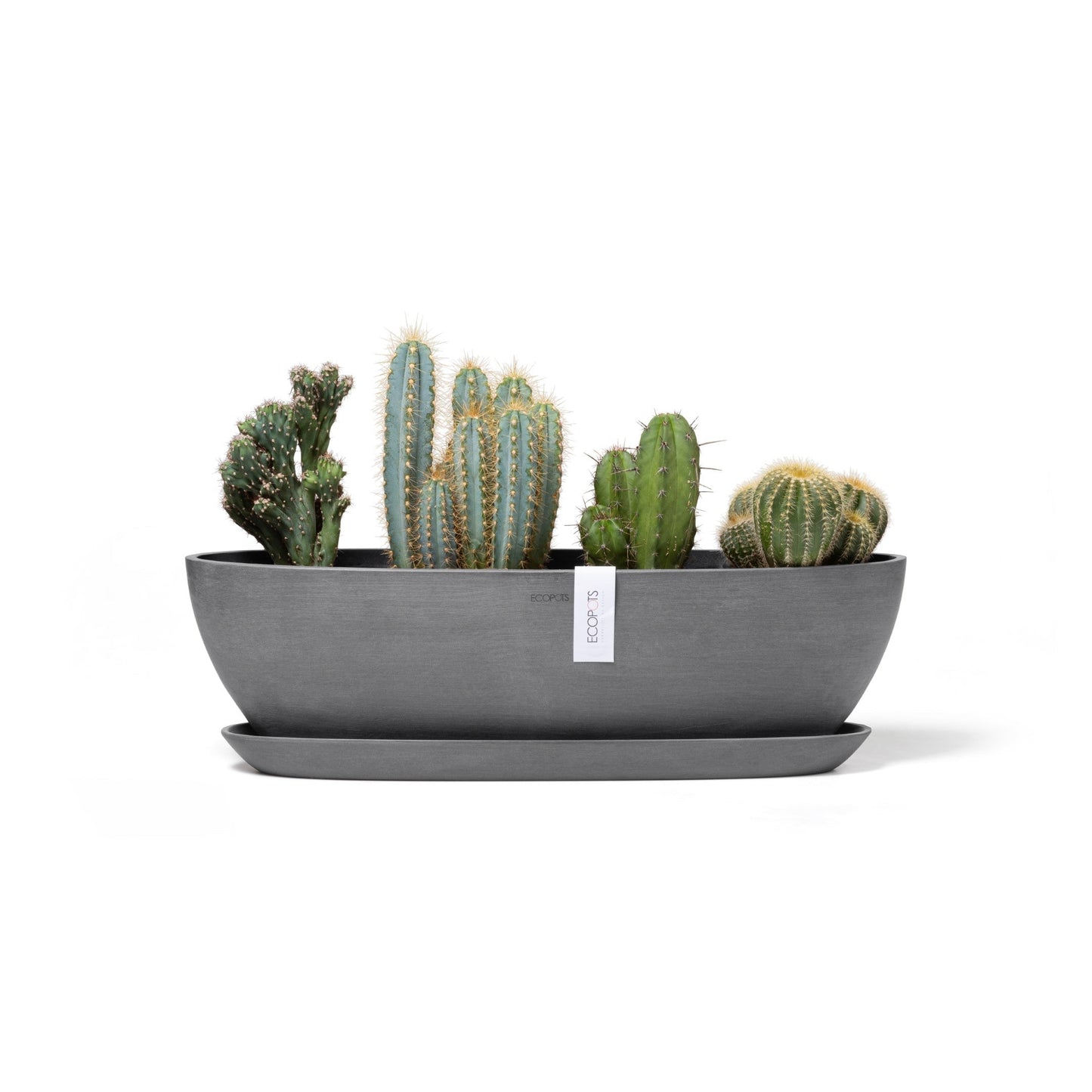 Kukkaruukku - Ecopots - Sofia pitkä 56cm harmaa - Ecopotskauppa - Uuden aikakauden kukkaruukku