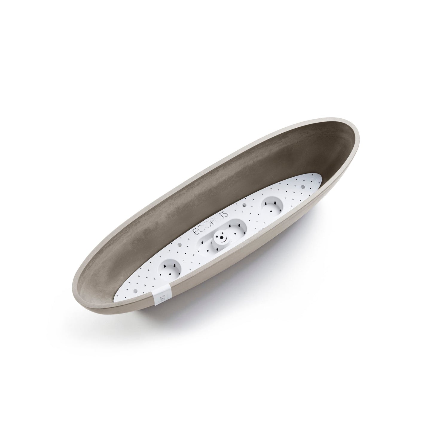 Kukkaruukku - Ecopots - Sofia pitkä 56cm taupe - Ecopotskauppa - Uuden aikakauden kukkaruukku