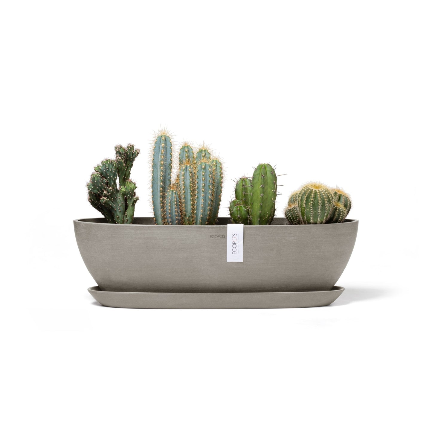 Kukkaruukku - Ecopots - Sofia pitkä 56cm taupe - Ecopotskauppa - Uuden aikakauden kukkaruukku