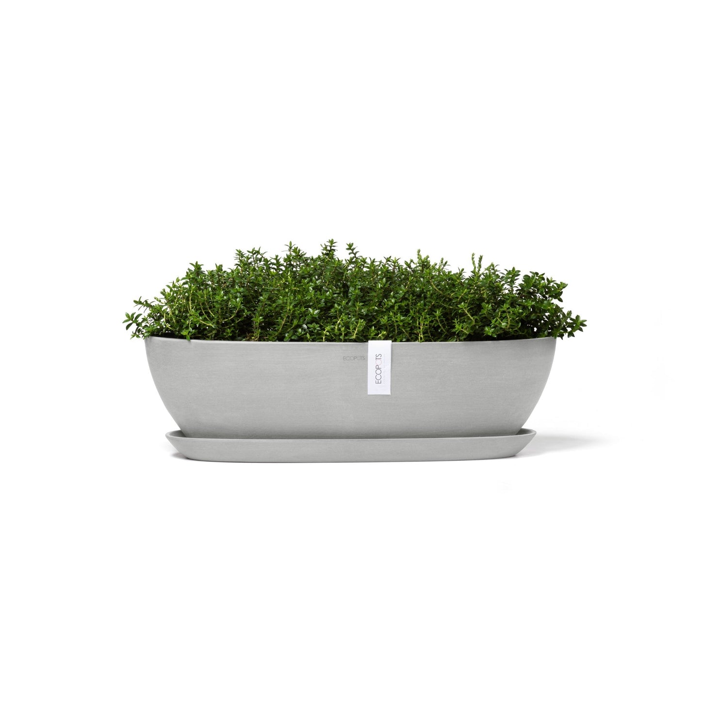 Kukkaruukku - Ecopots - Sofia pitkä 56cm valkoharmaa - Ecopotskauppa - Uuden aikakauden kukkaruukku