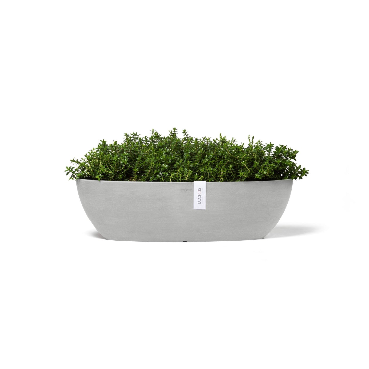 Kukkaruukku - Ecopots - Sofia pitkä 56cm valkoharmaa - Ecopotskauppa - Uuden aikakauden kukkaruukku