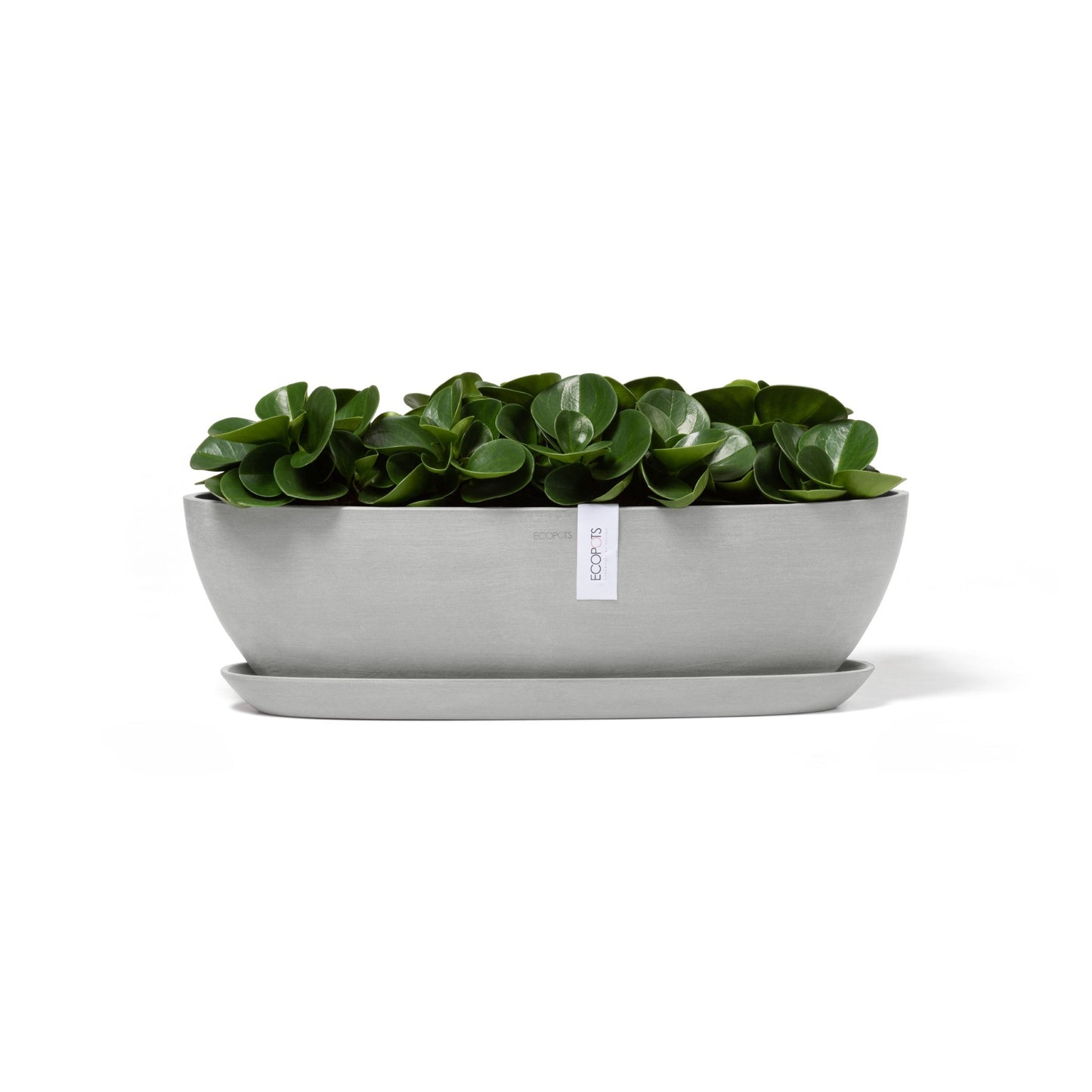 Kukkaruukku - Ecopots - Sofia pitkä 56cm valkoharmaa - Ecopotskauppa - Uuden aikakauden kukkaruukku