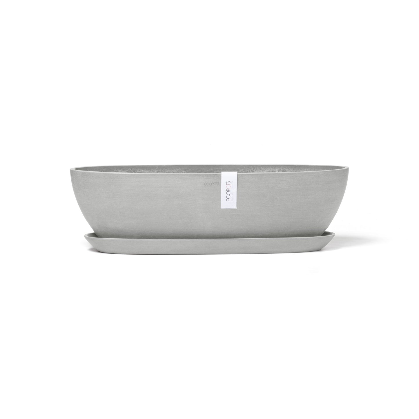 Kukkaruukku - Ecopots - Sofia pitkä 56cm valkoharmaa - Ecopotskauppa - Uuden aikakauden kukkaruukku