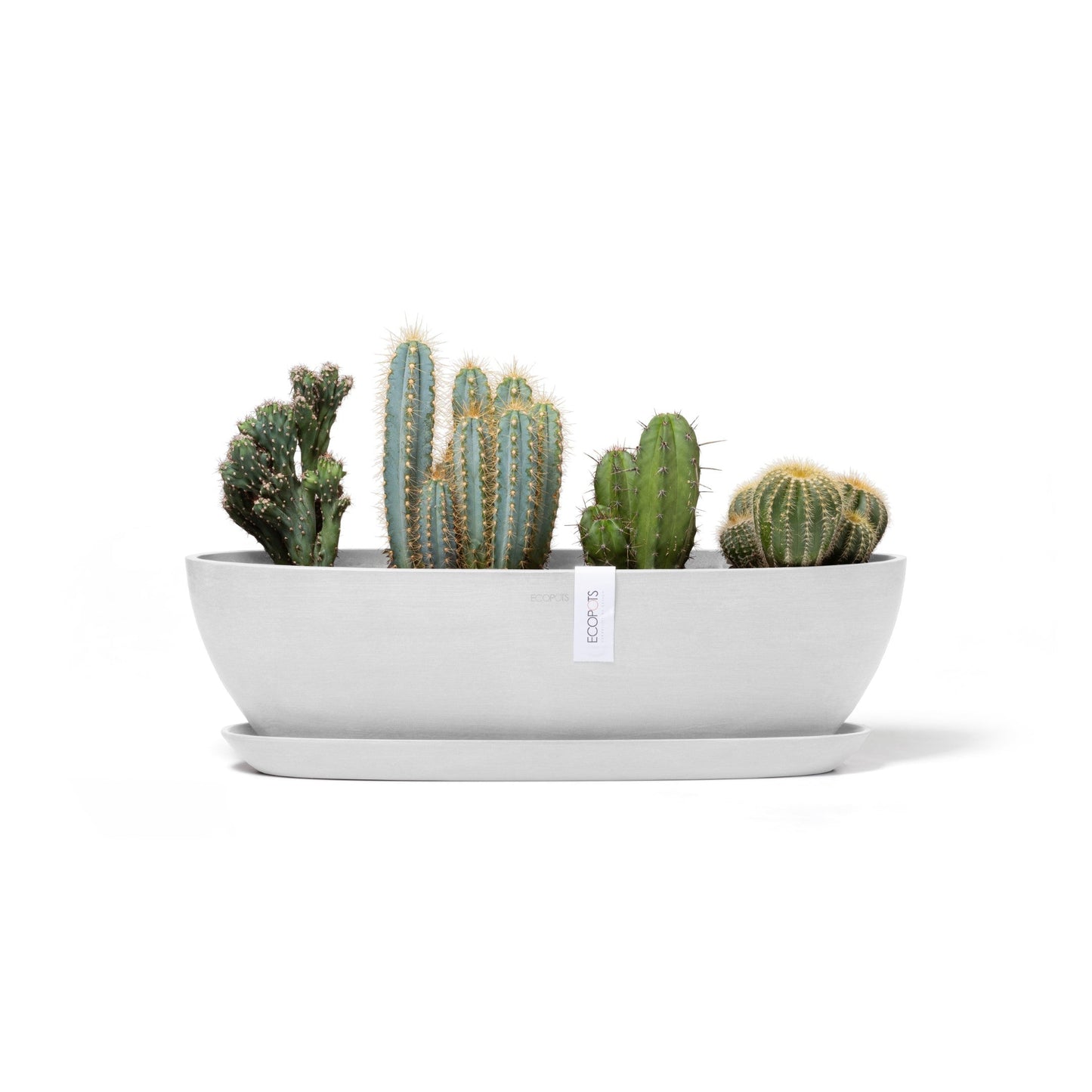 Kukkaruukku - Ecopots - Sofia pitkä 56cm valkoinen - Ecopotskauppa - Uuden aikakauden kukkaruukku