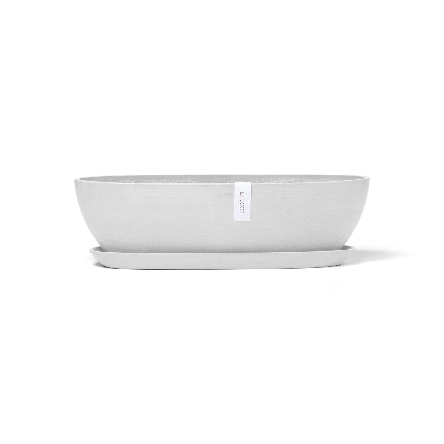 Kukkaruukku - Ecopots - Sofia pitkä 56cm valkoinen - Ecopotskauppa - Uuden aikakauden kukkaruukku