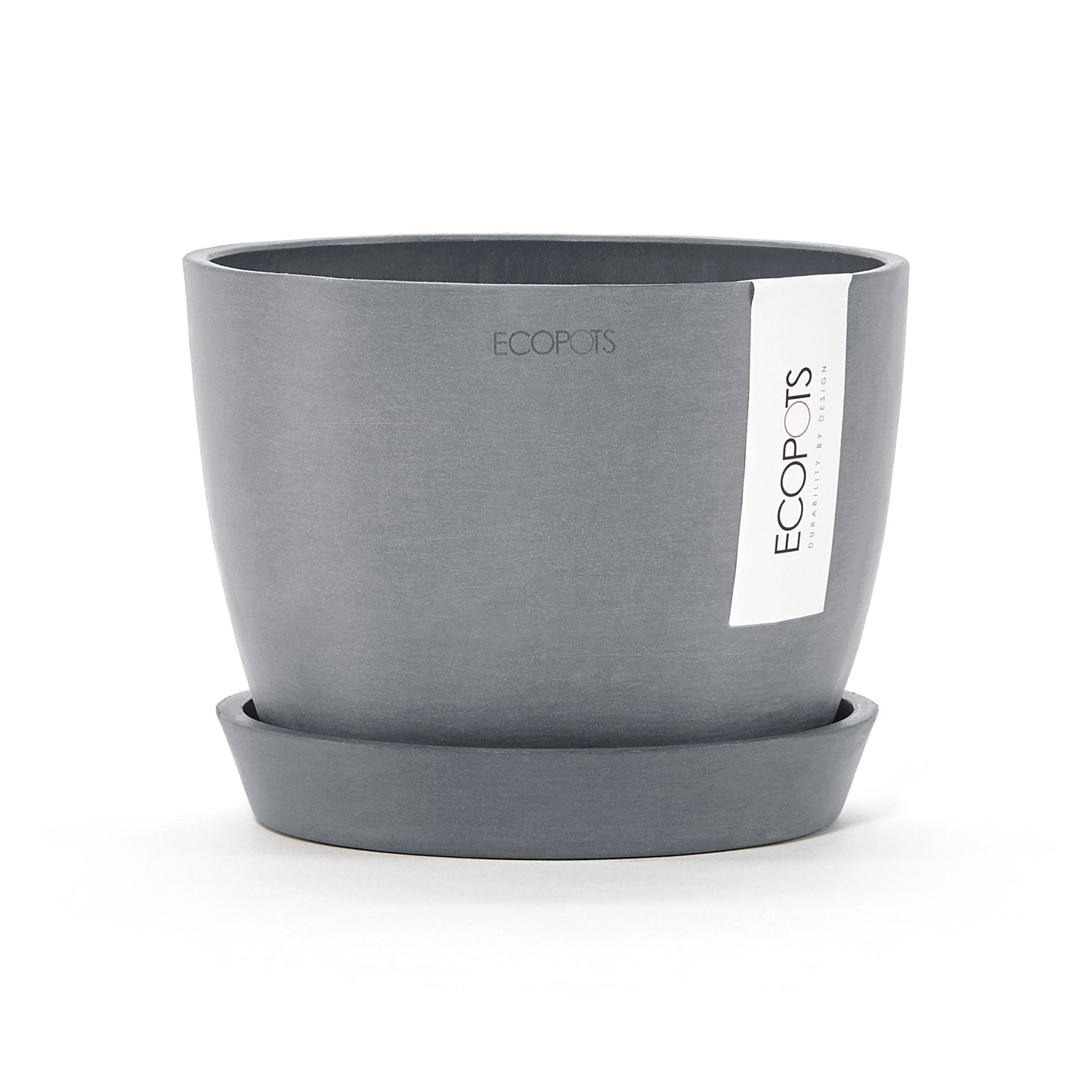 Kukkaruukku - Ecopots - Tukholma aluslautanen 15cm siniharmaa - Ecopotskauppa - Uuden aikakauden kukkaruukku