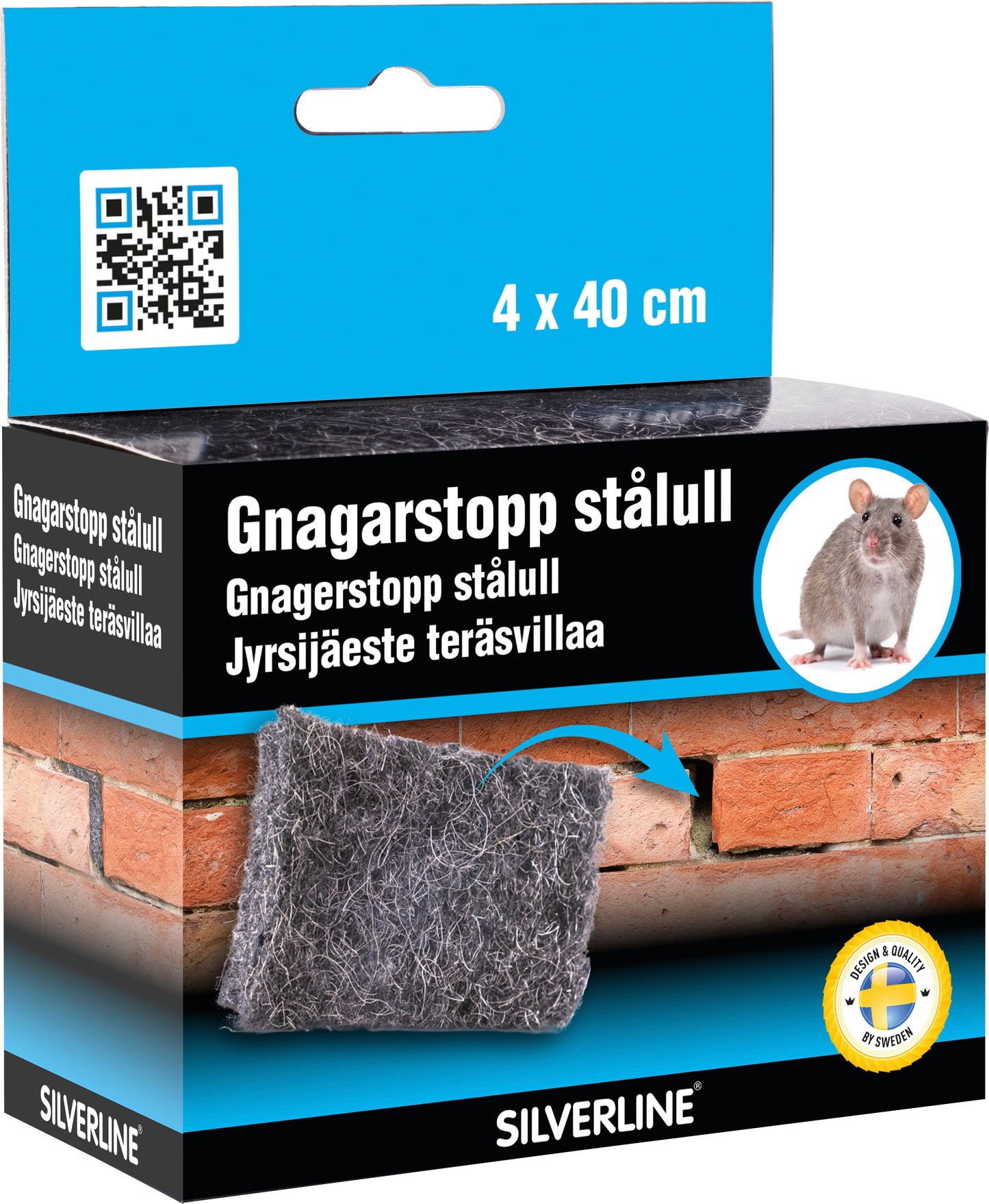 Hiiri & Rotta teräsvilla 4x40cm