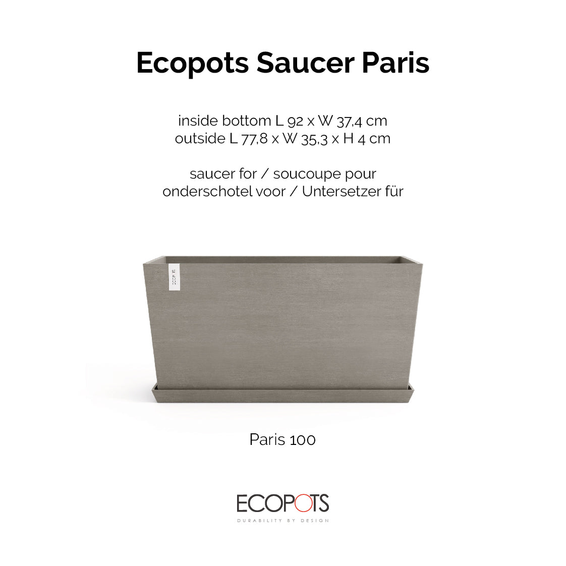 Aluslautanen Pariisi 100cm taupe – tuotetiedot
